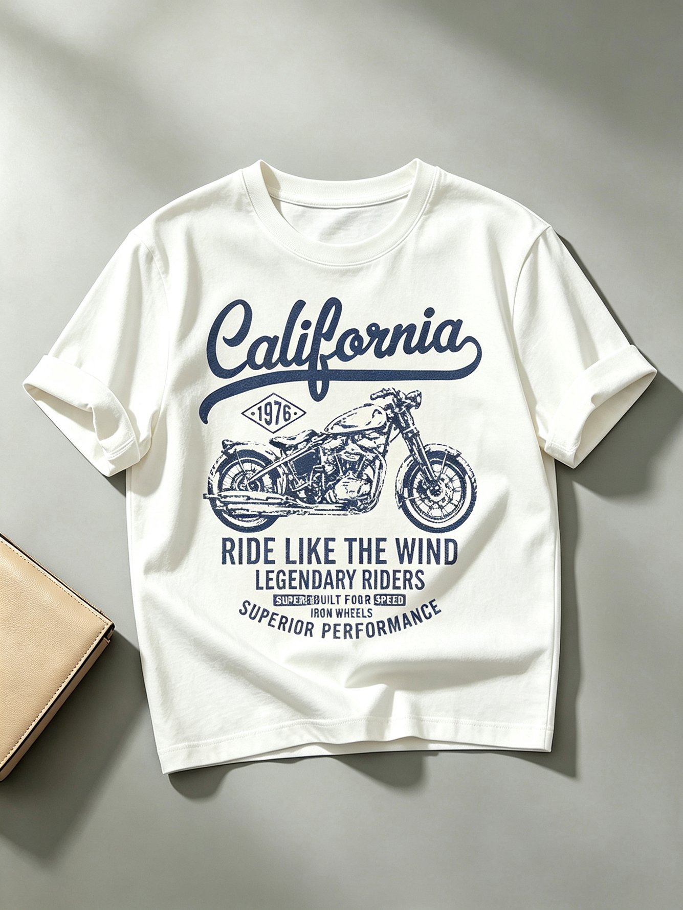 White Printed Round Neck Regular T-Shirt