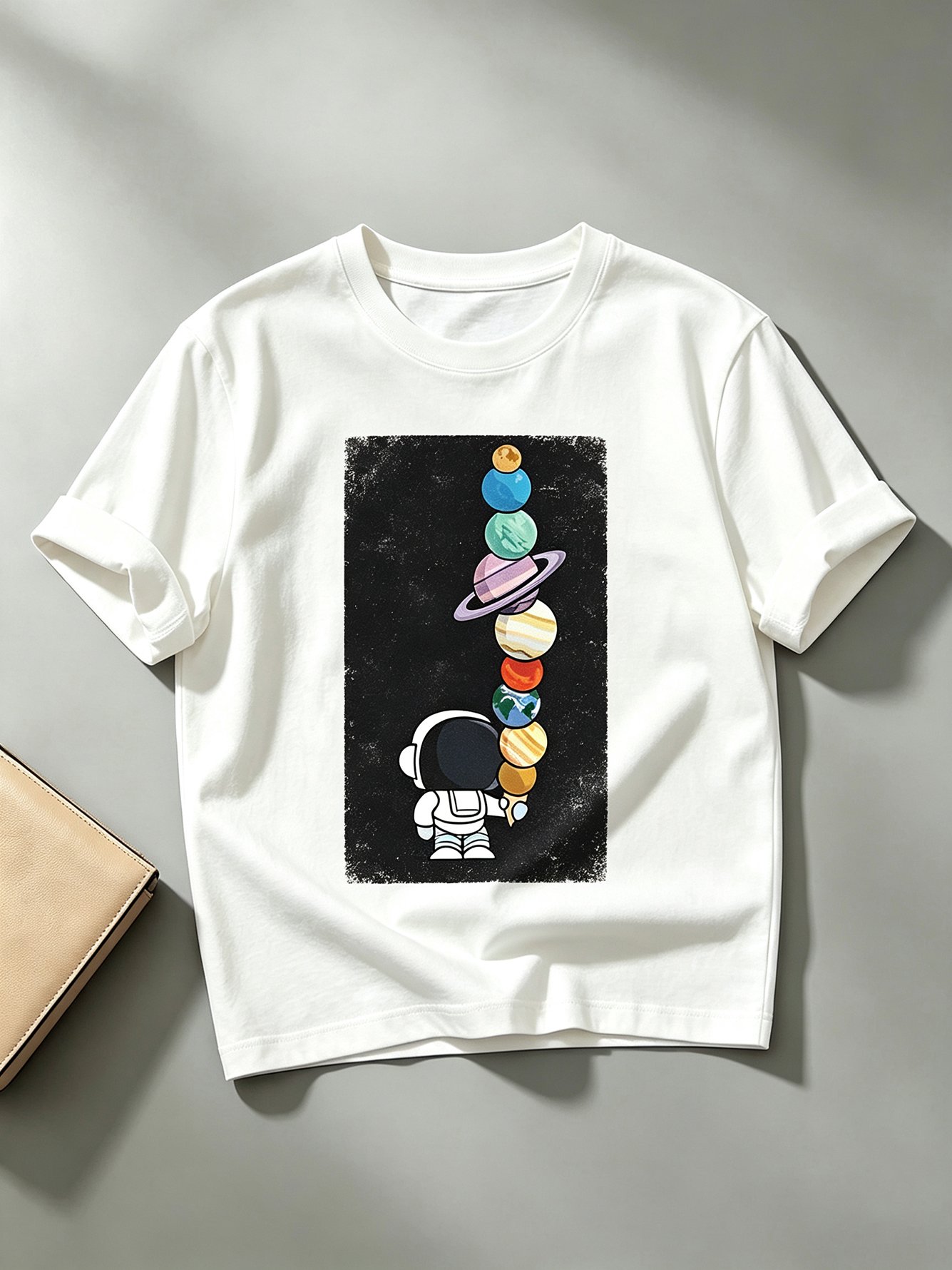 White Printed Round Neck Regular T-Shirt