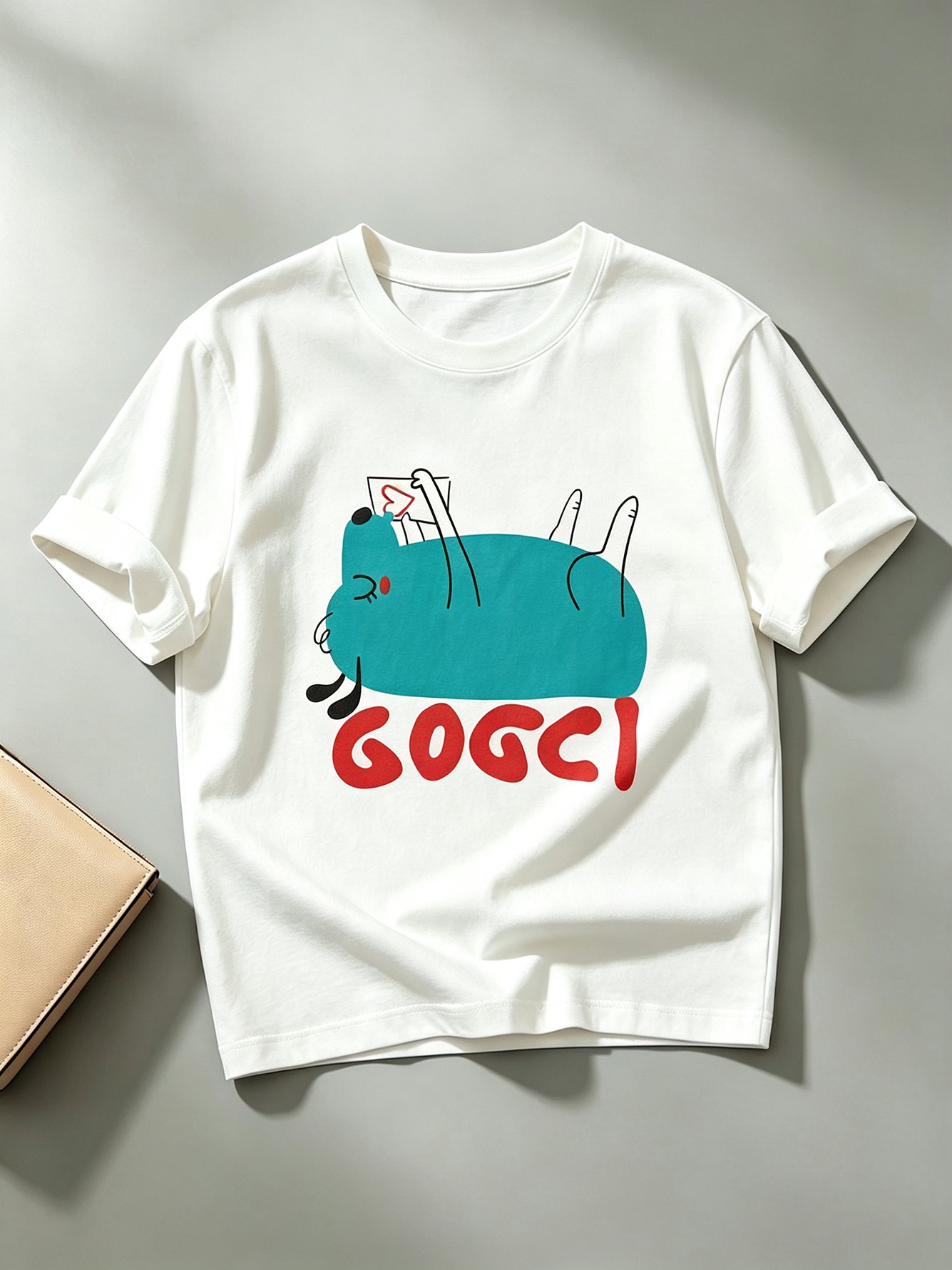 White Printed Round Neck Regular T-Shirt