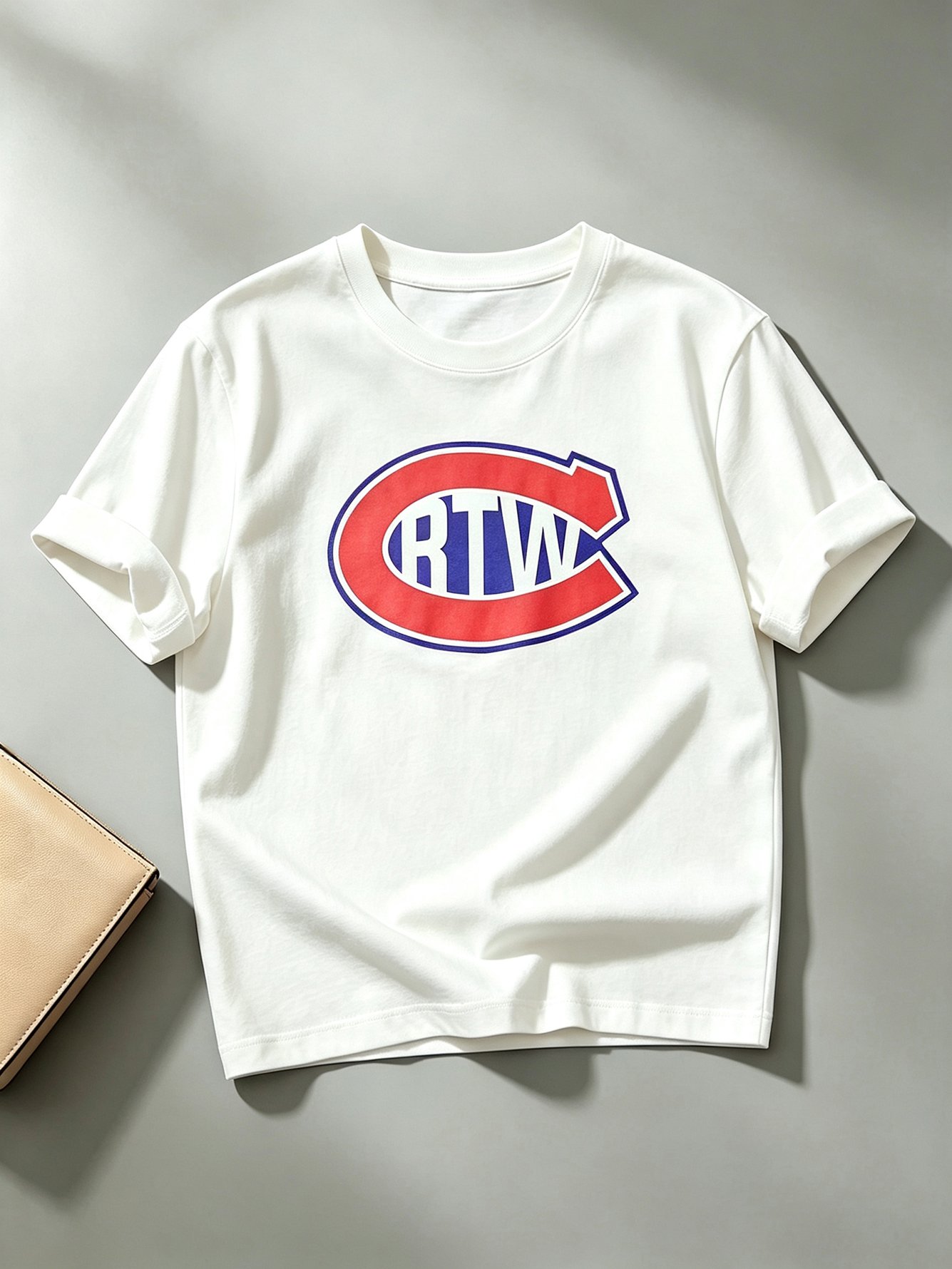 White Printed Round Neck Regular T-Shirt