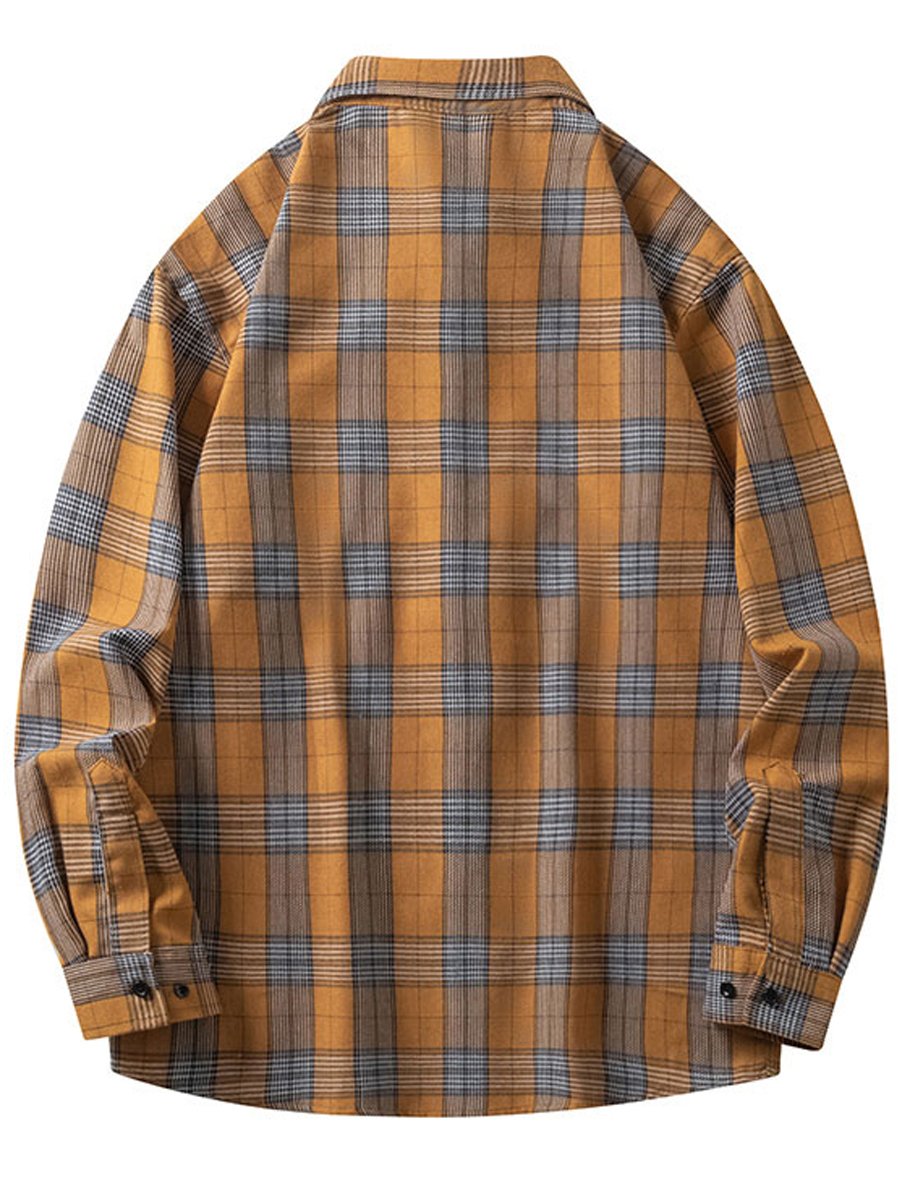 Orange Checked Regular Shirt