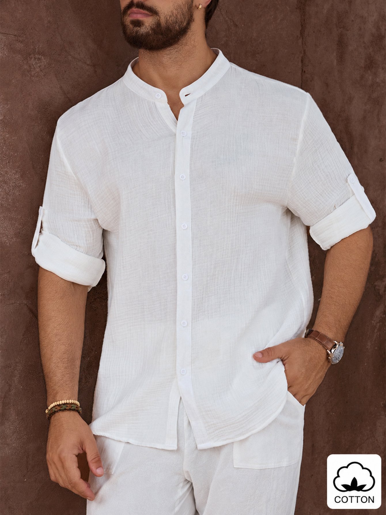 White Solid Regular Shirt