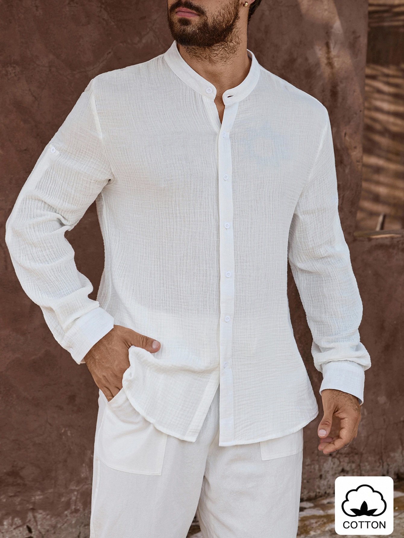 White Solid Regular Shirt