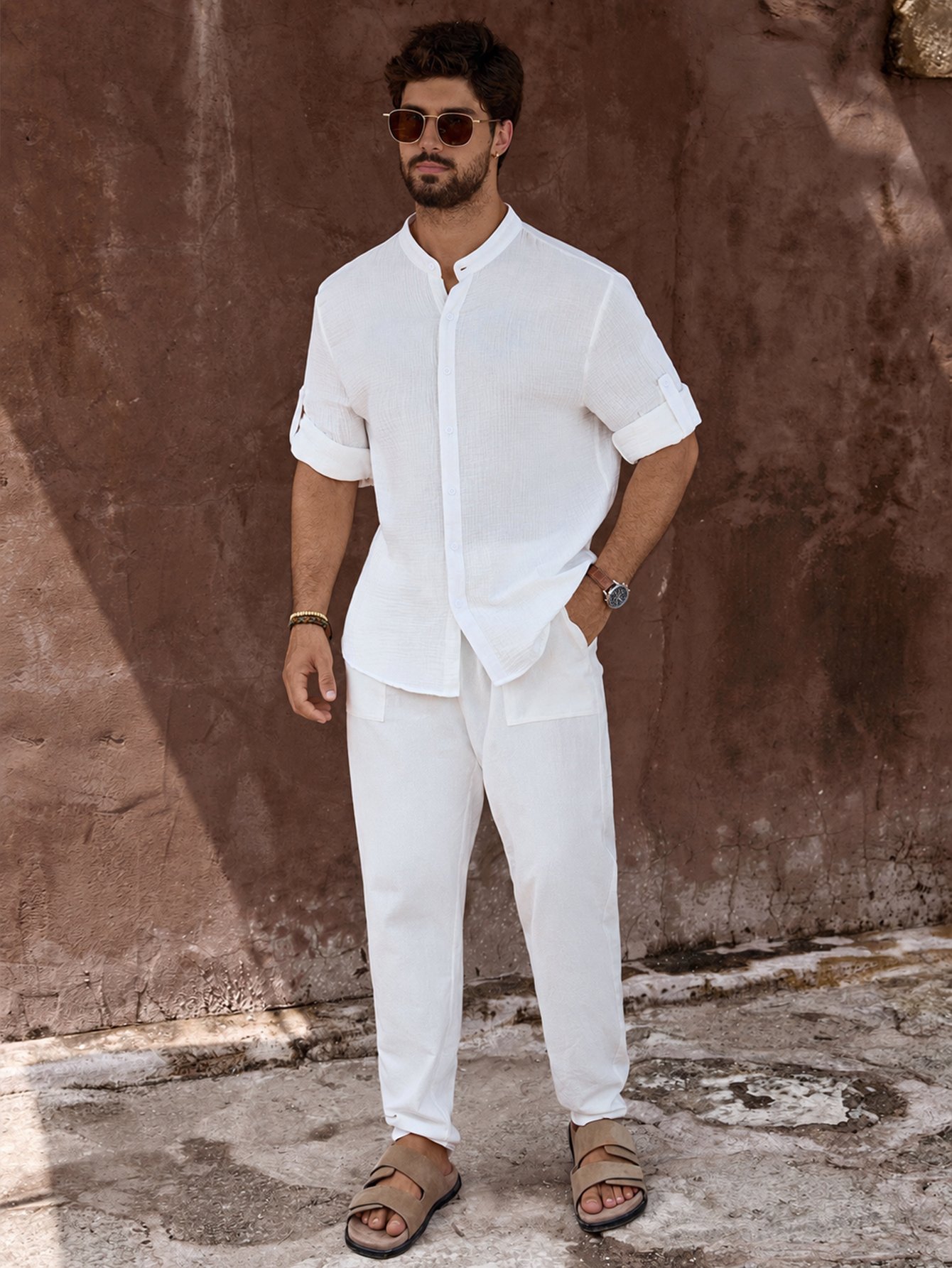 White Solid Regular Shirt