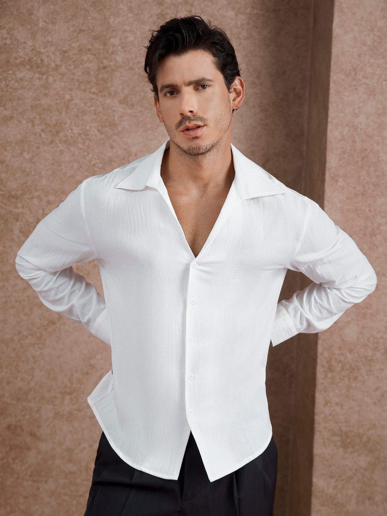 White Texture Regular Shirt