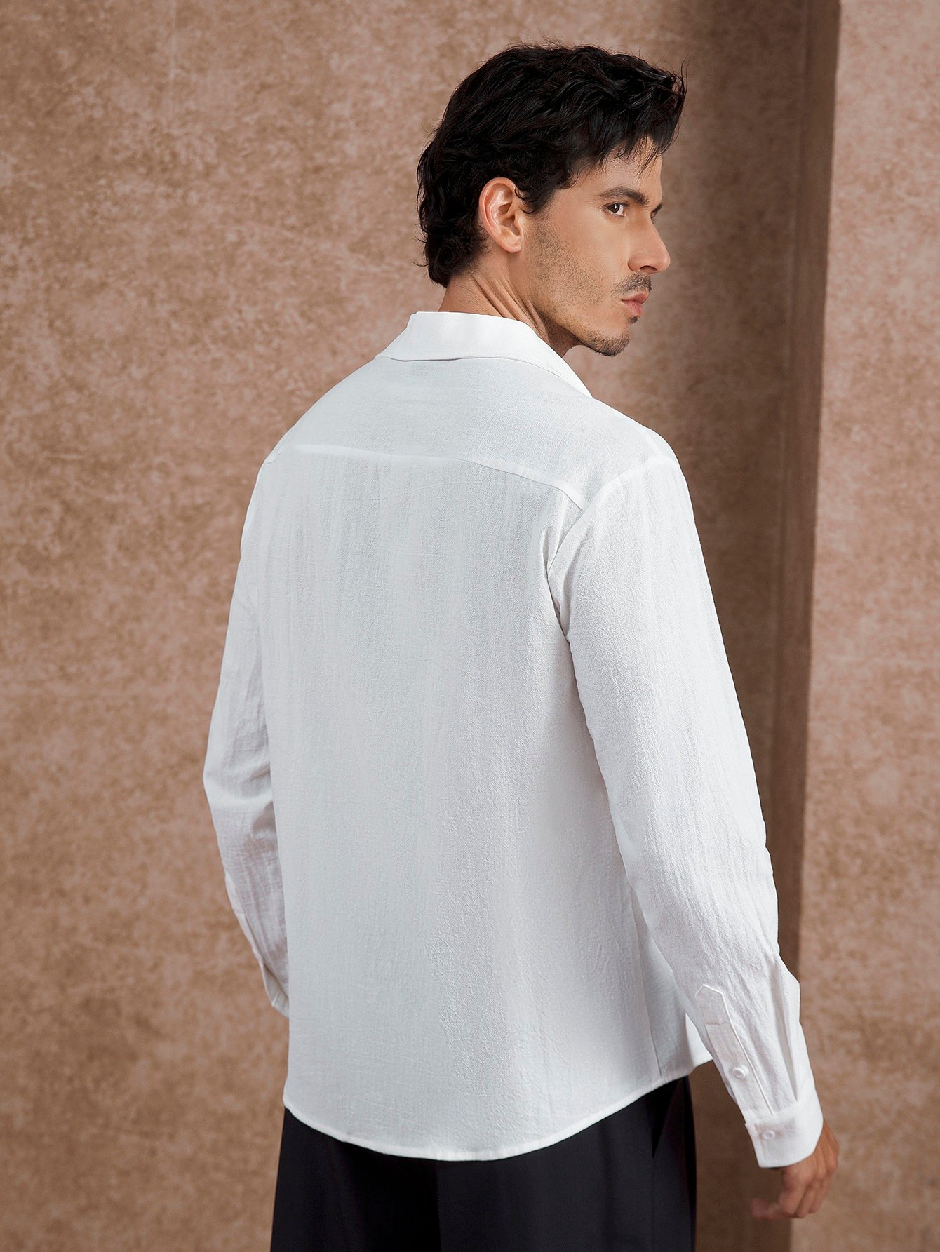 White Texture Regular Shirt
