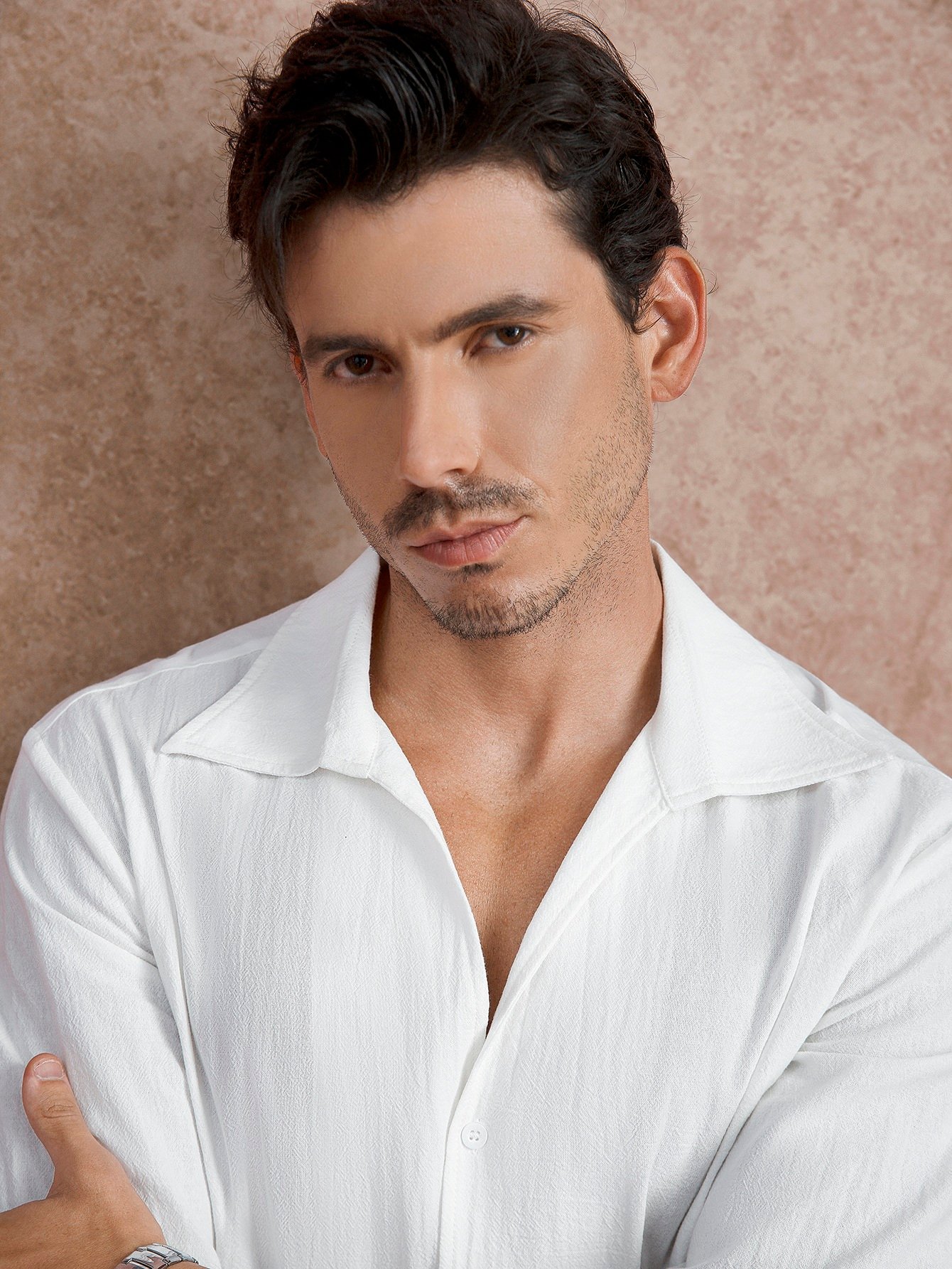 White Texture Regular Shirt