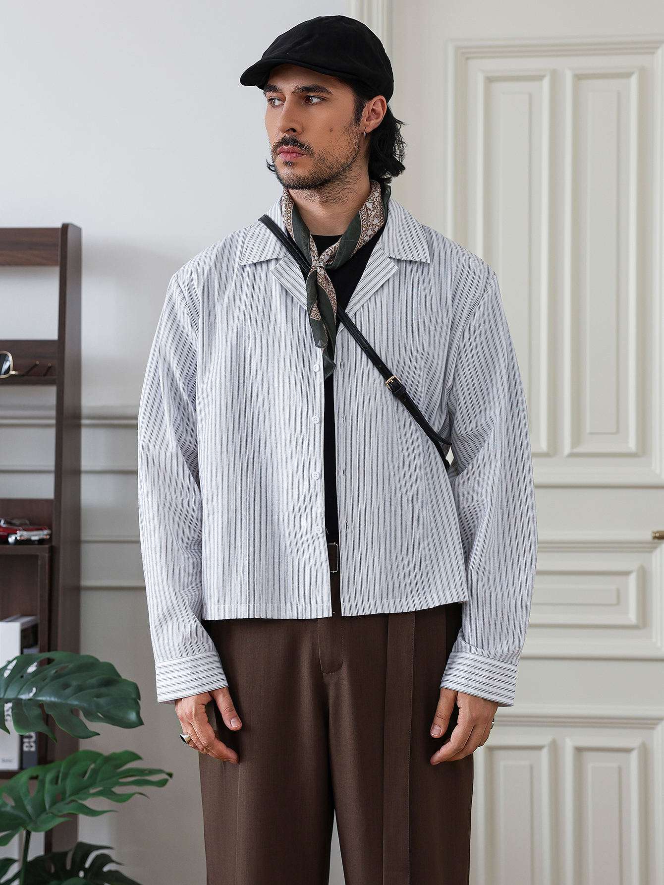 White Striped Long Sleeves Regular Shirt