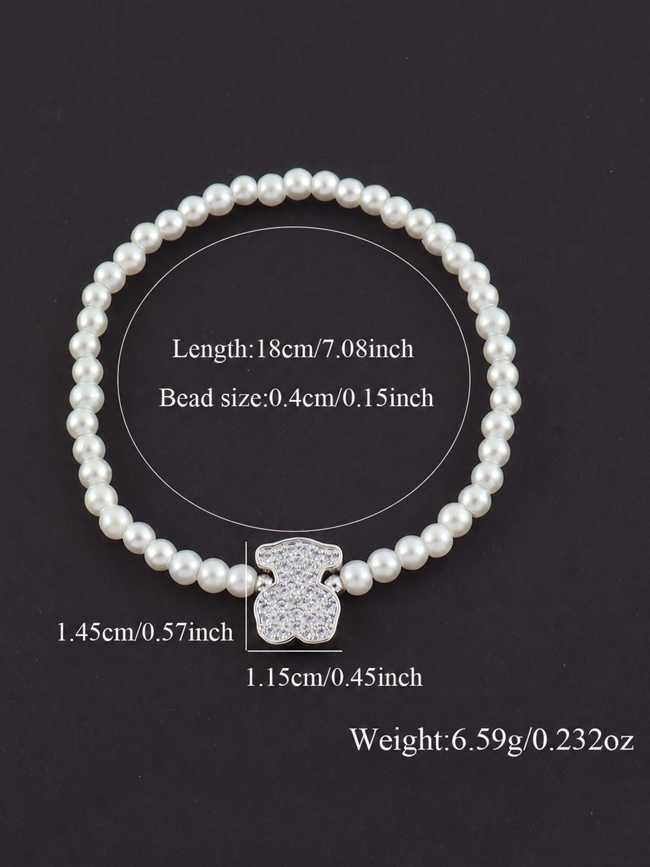 1Pcs New Classic Silver Bear Beaded Bracelets For Women