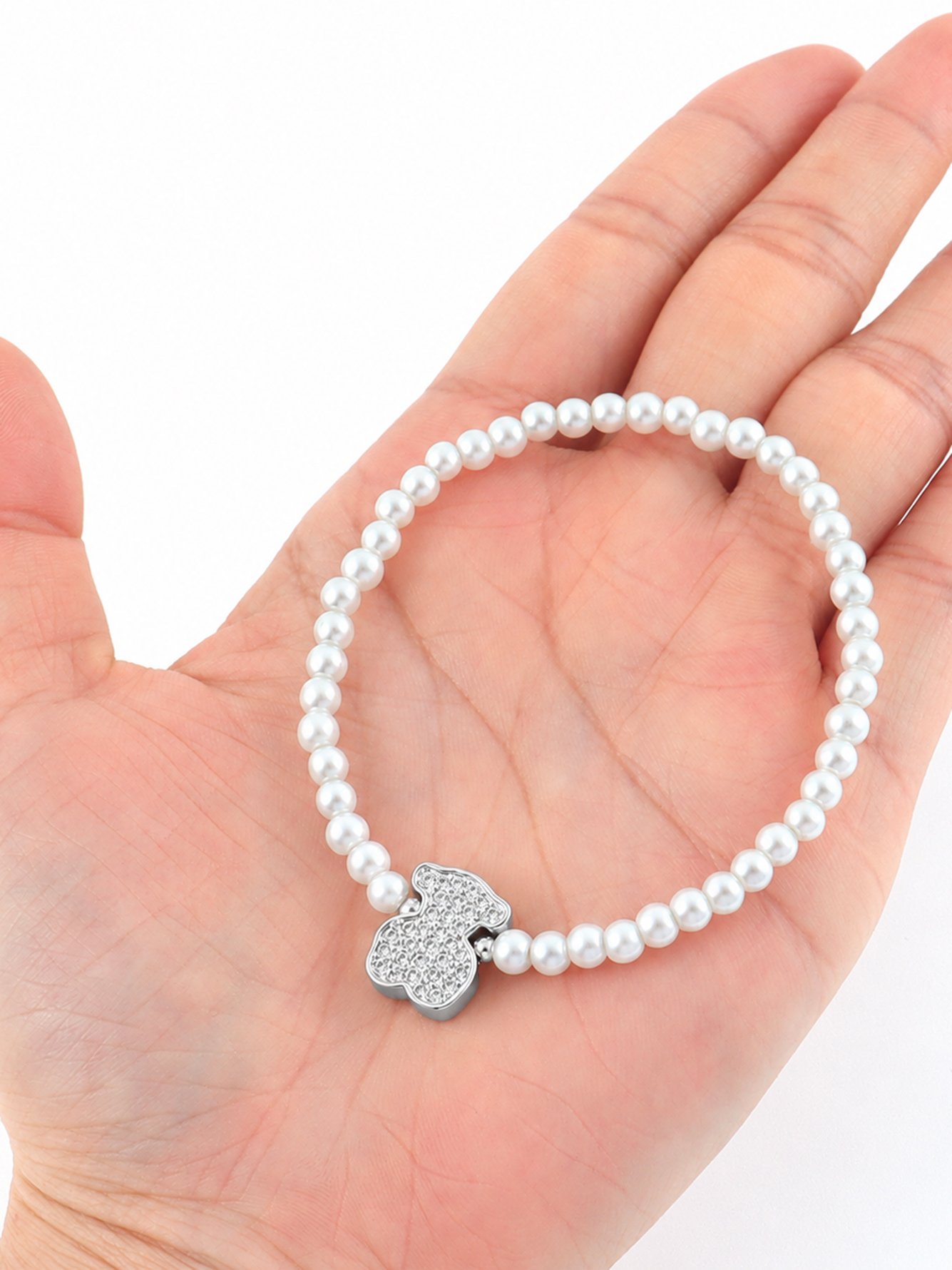 1Pcs New Classic Silver Bear Beaded Bracelets For Women