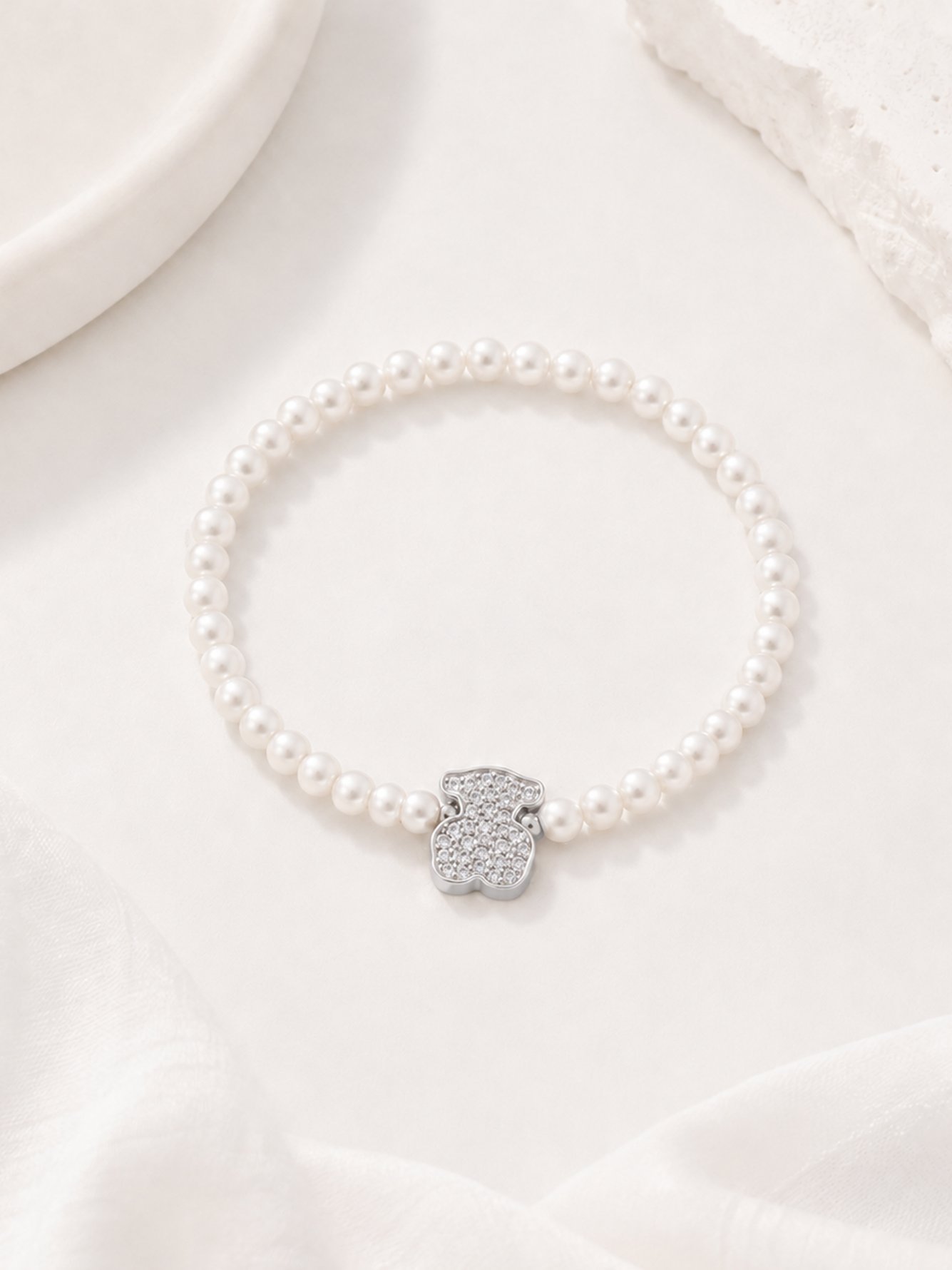 1Pcs New Classic Silver Bear Beaded Bracelets For Women
