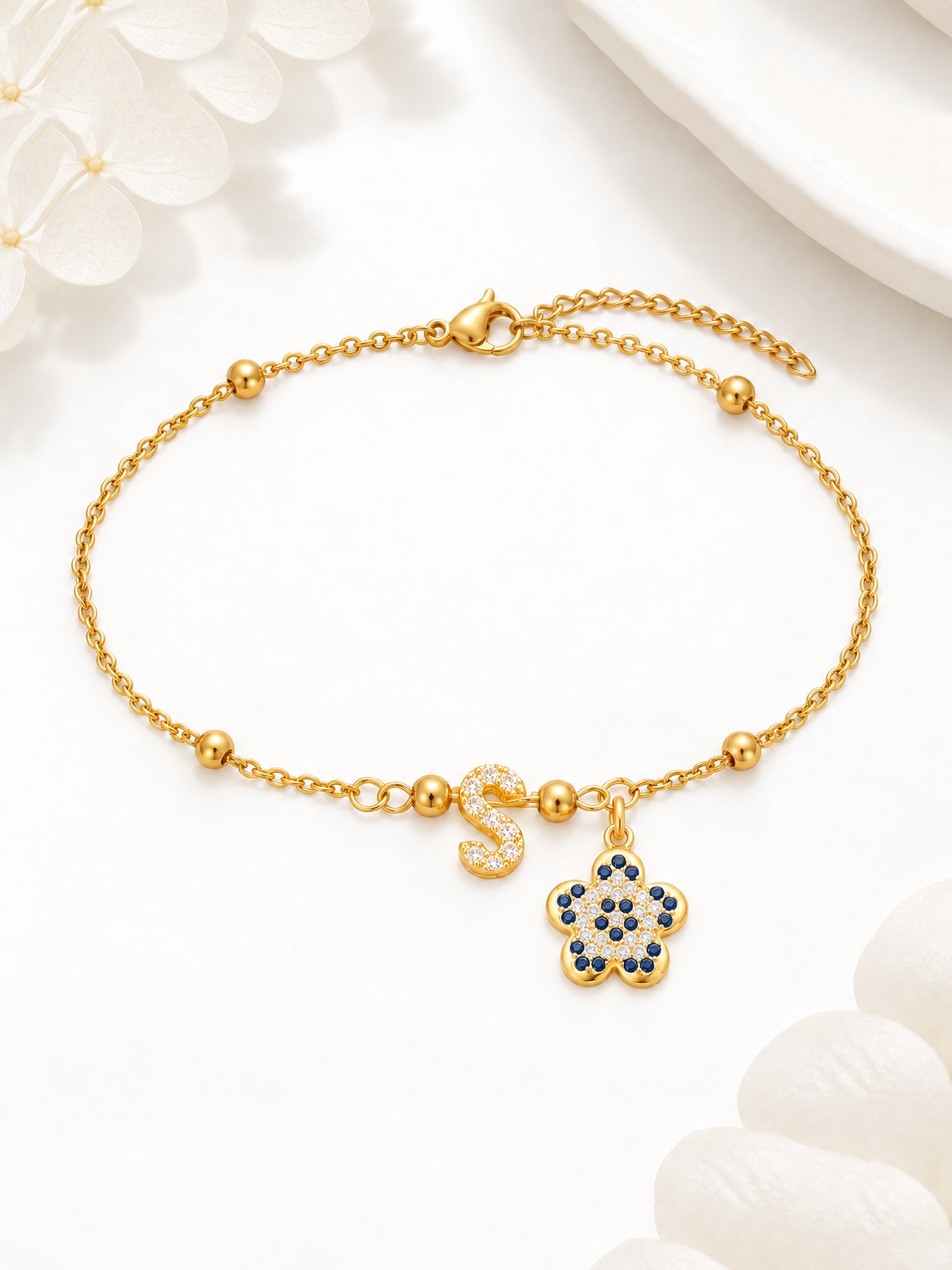 Gold Embroidered Link Bracelet