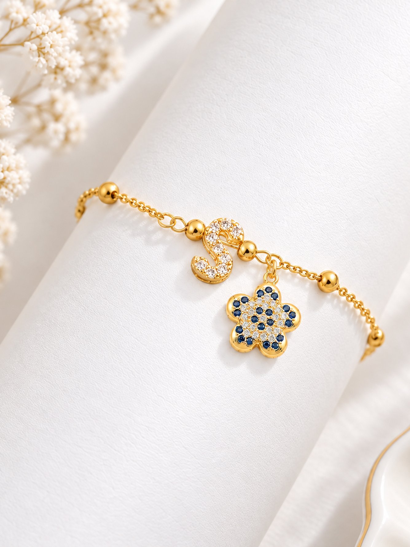 Gold Embroidered Link Bracelet