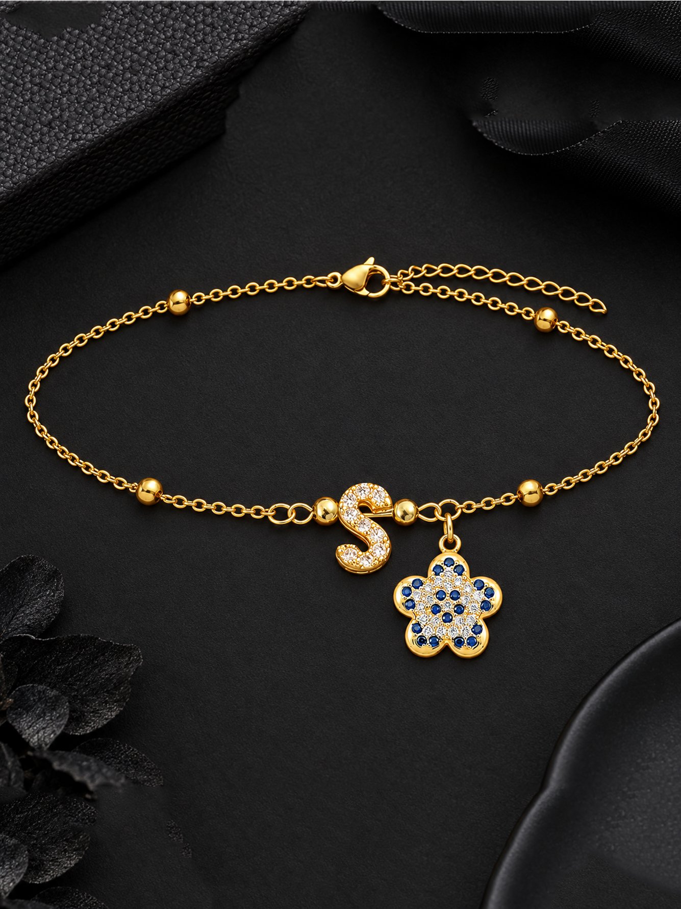 Gold Embroidered Link Bracelet