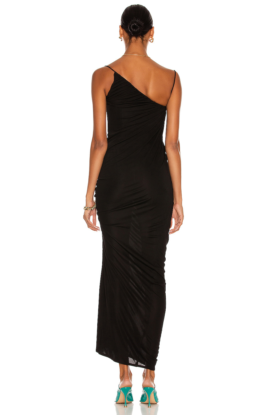 Black Sheath Maxi Dress with Strappy Neckline