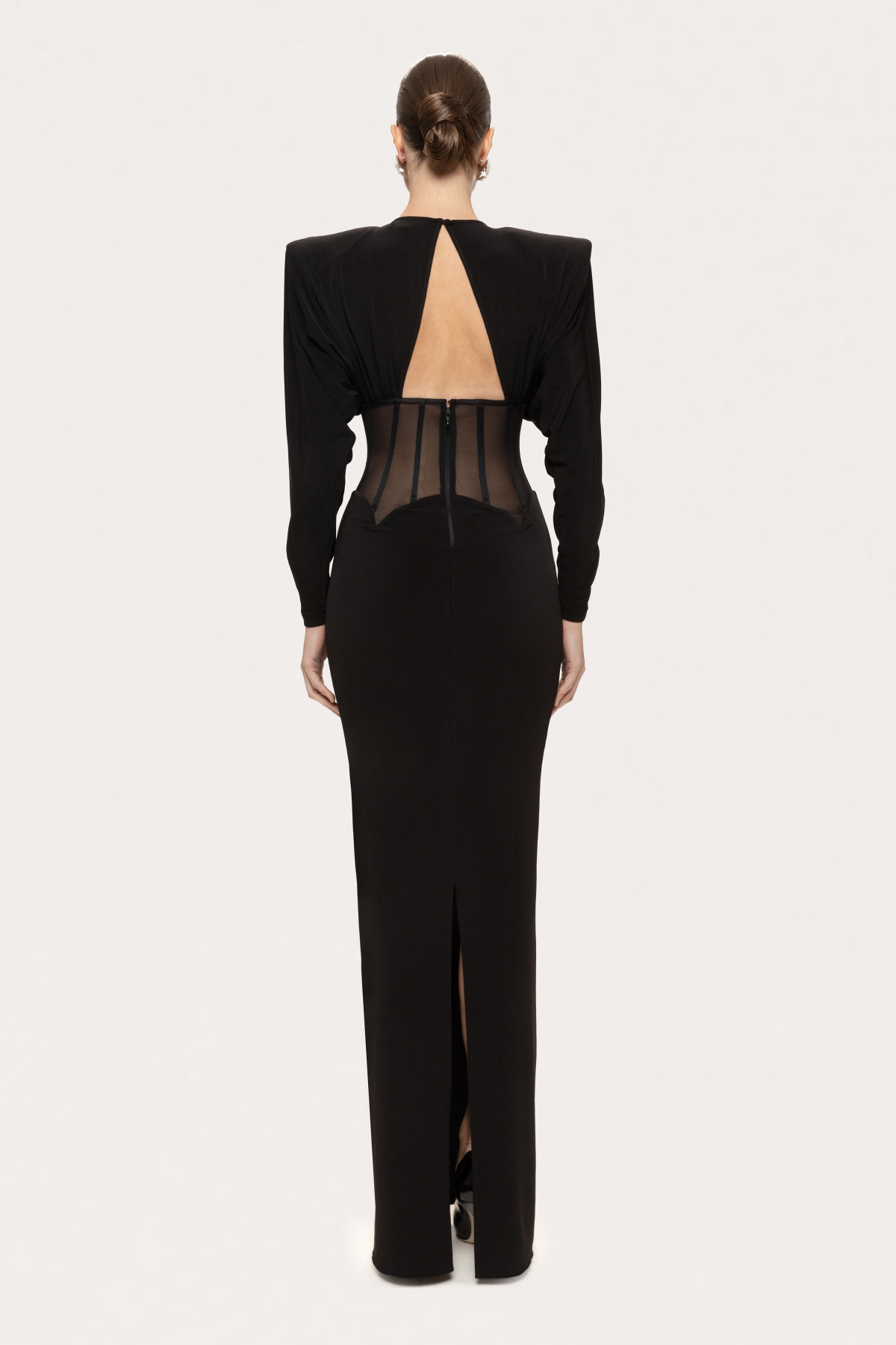 Black Maxi Dress with Long Sleeves