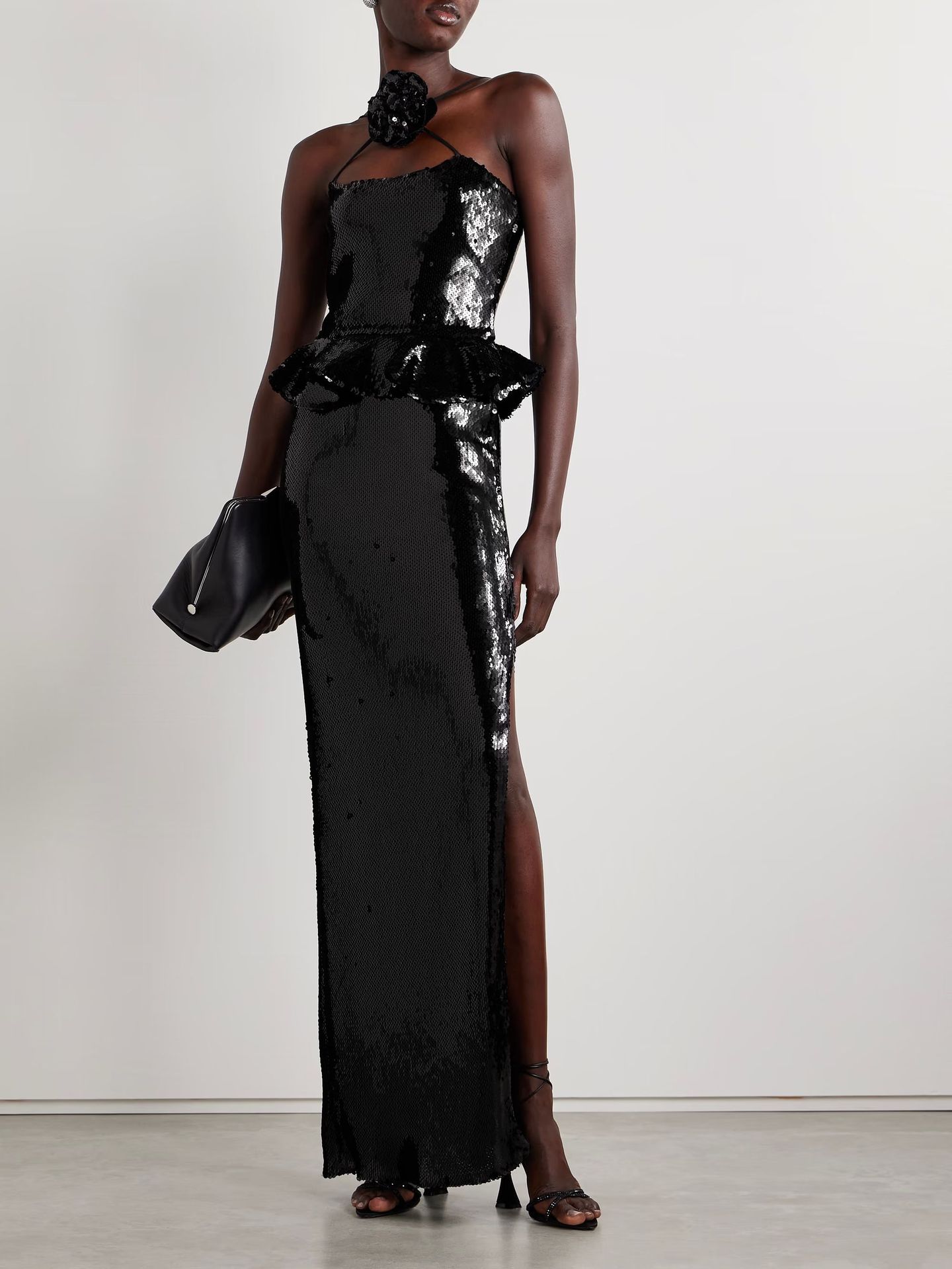 Black Sequin A-Line Sleeveless Dress