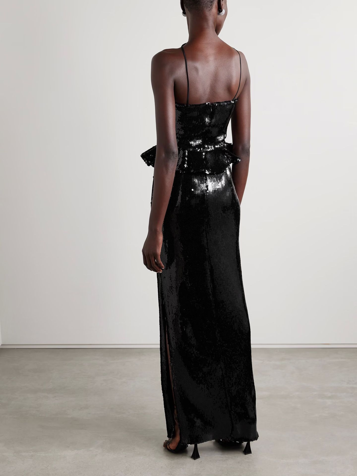 Black Sequin A-Line Sleeveless Dress