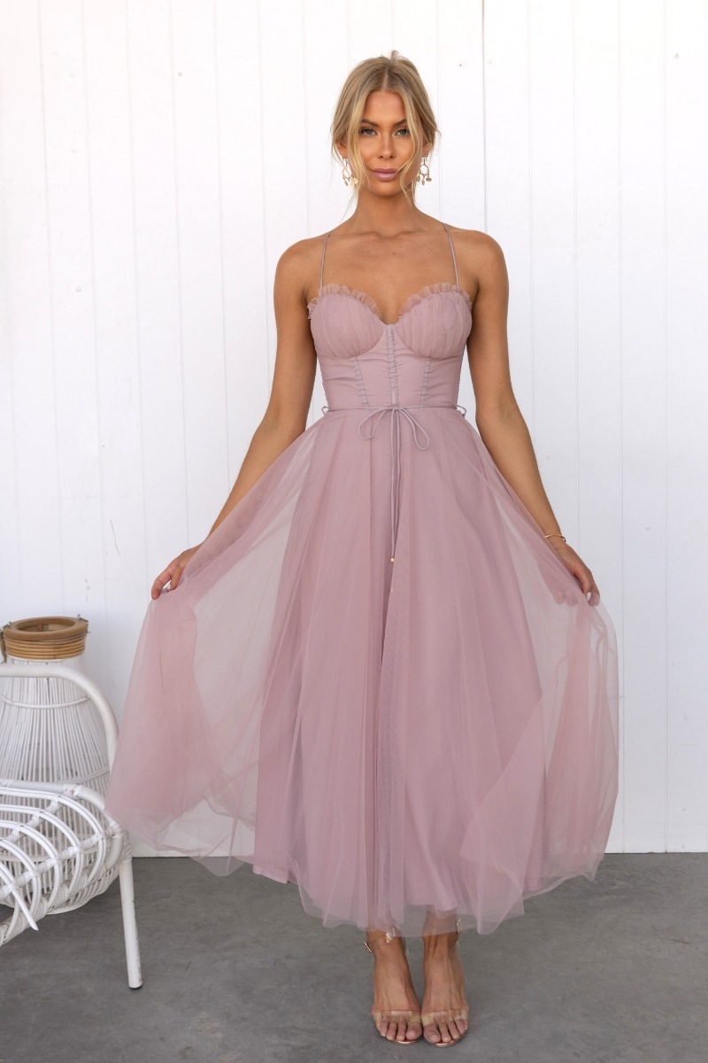 Mesh Strappy Maxi Dress