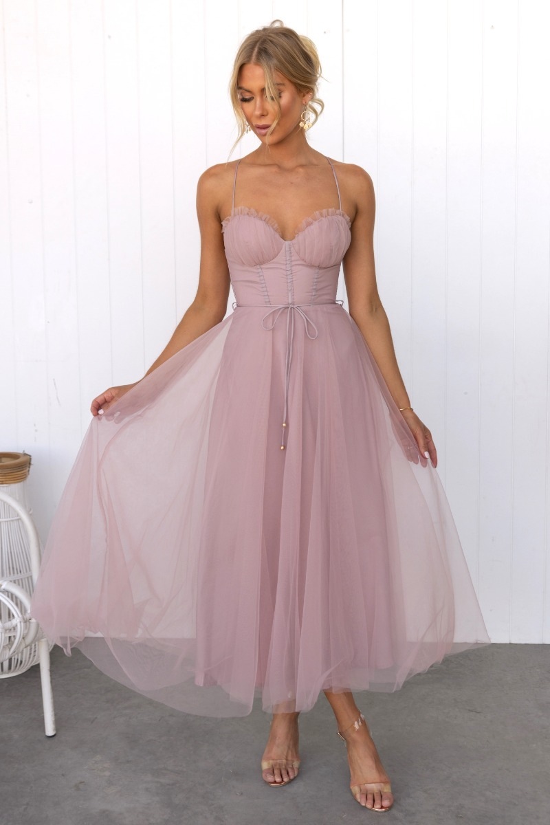 Mesh Strappy Maxi Dress