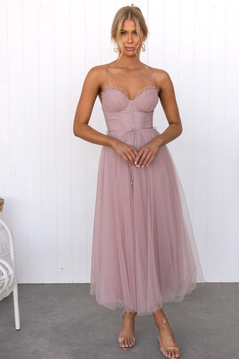 Mesh Strappy Maxi Dress