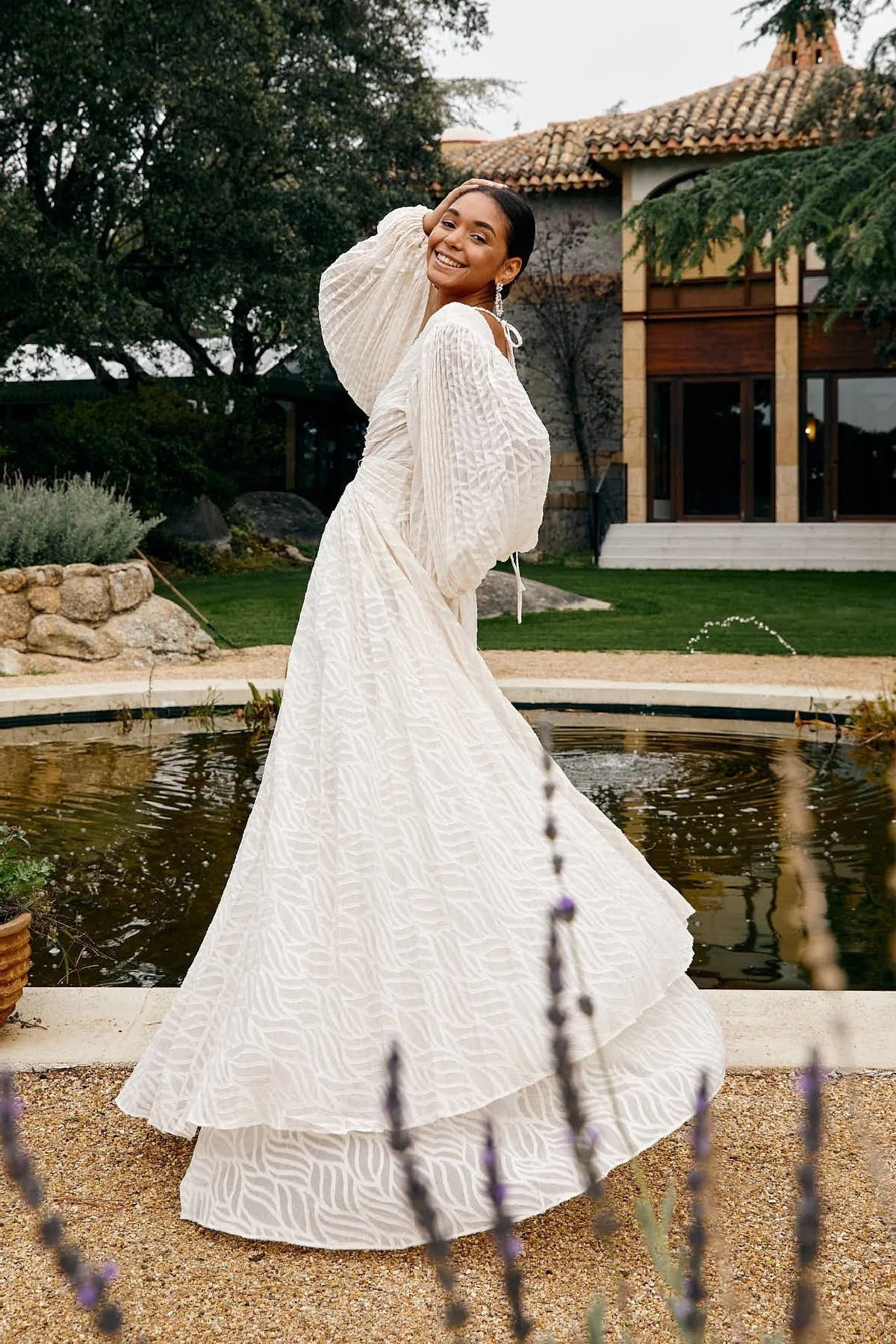 White Pleated A-Line Maxi Dress