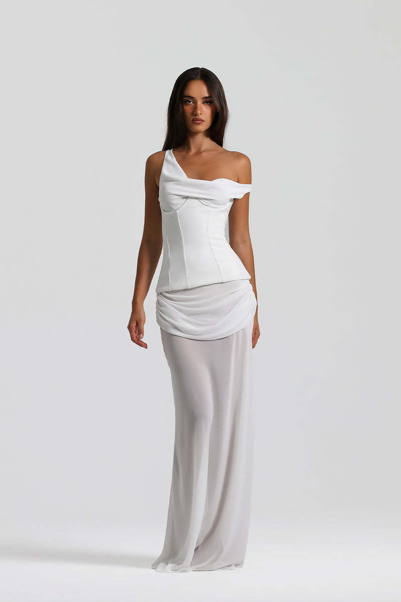 White Sleeveless A-Line Dress