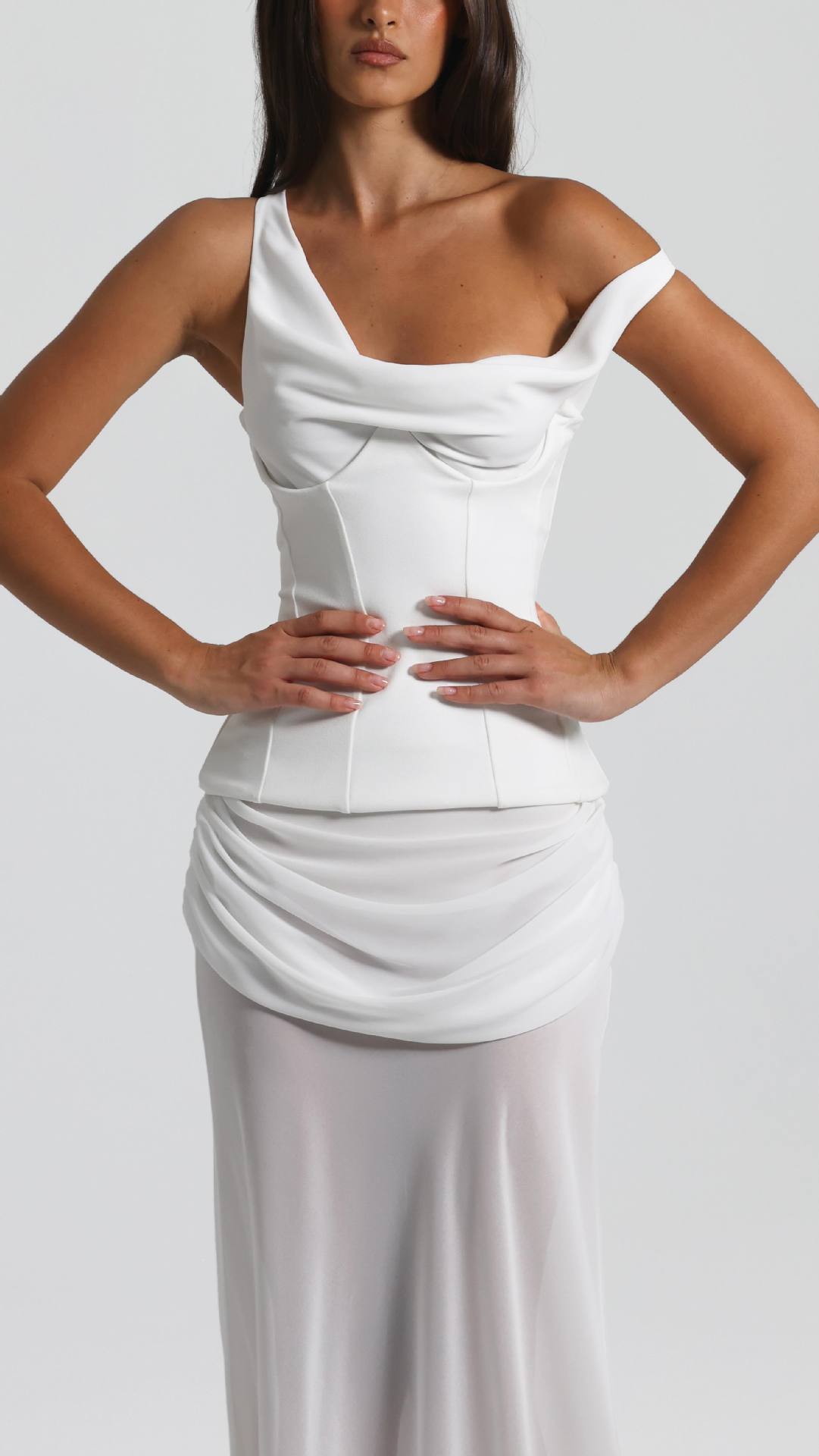 White Sleeveless A-Line Dress