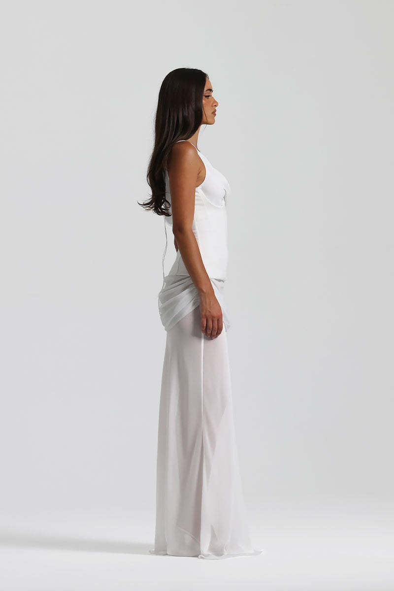 White Sleeveless A-Line Dress