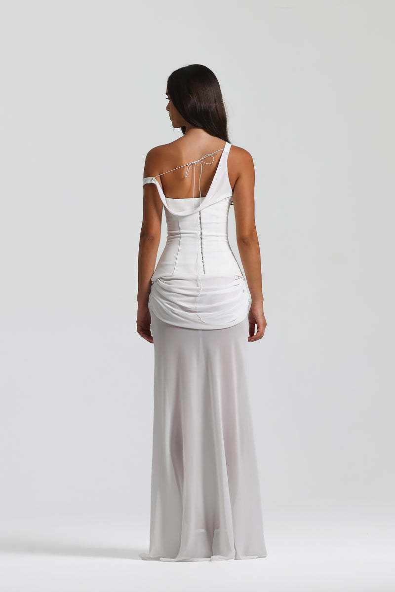 White Sleeveless A-Line Dress
