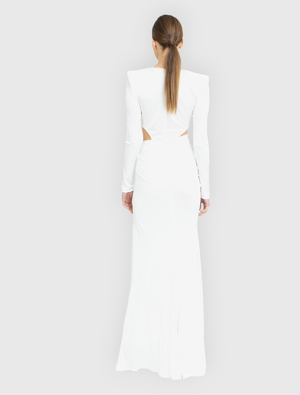 White A-Line Dress with V-Neck