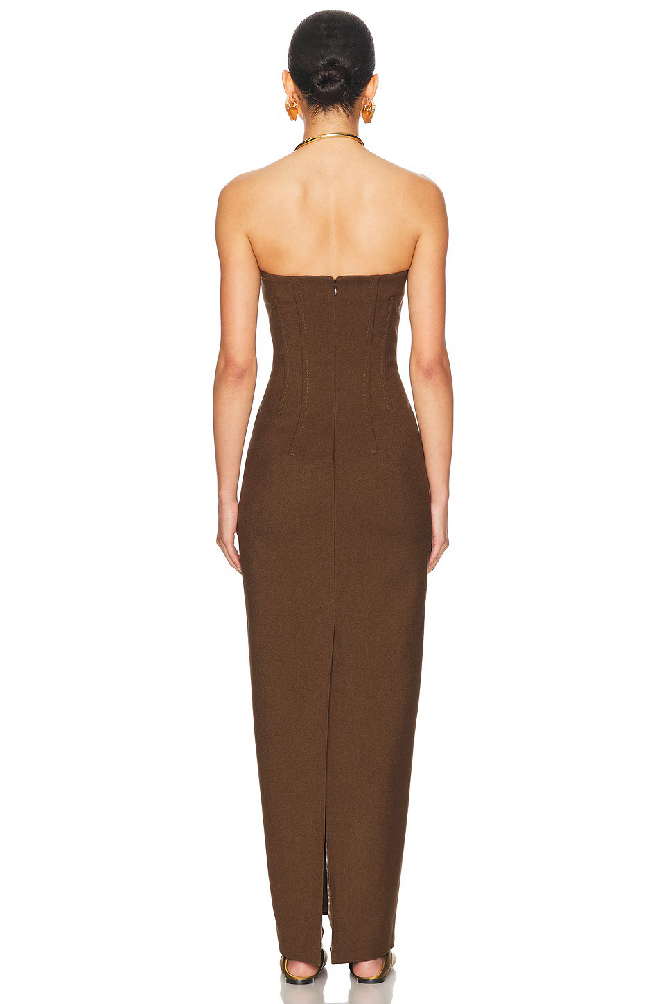 Tan A-Line Maxi Dress