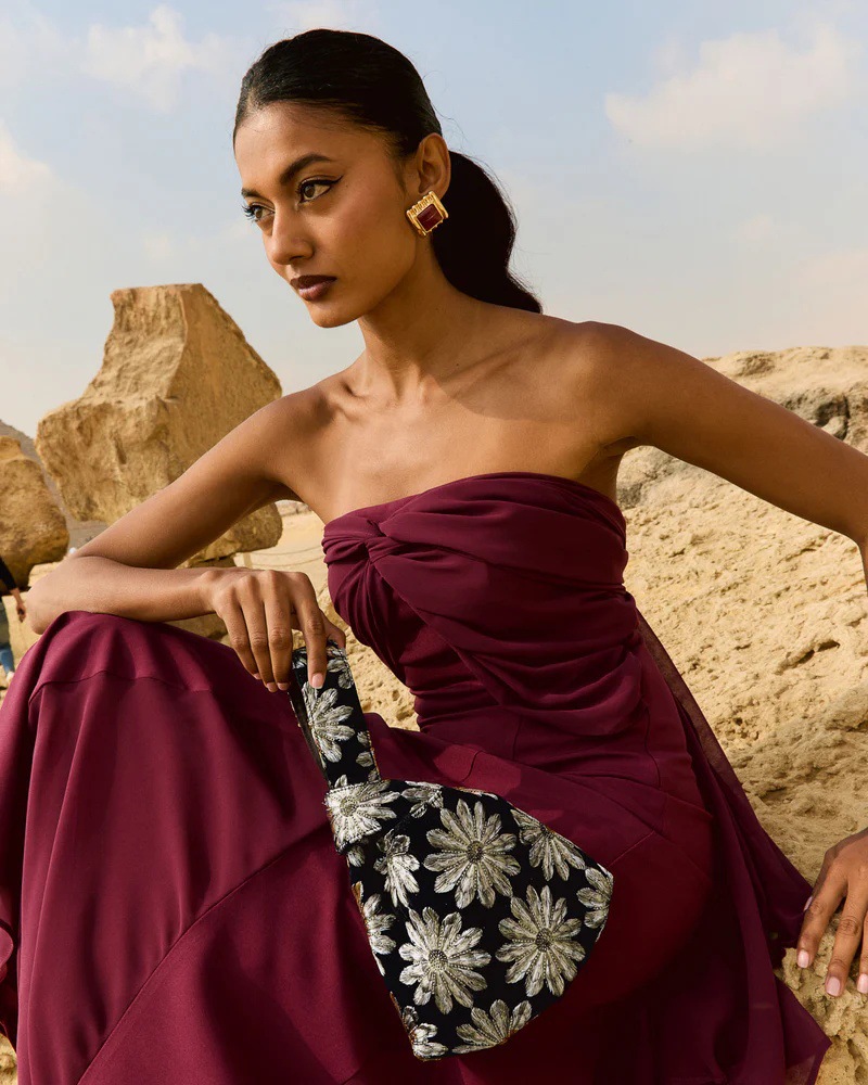 Burgundy Sleeveless A-Line Maxi Dress