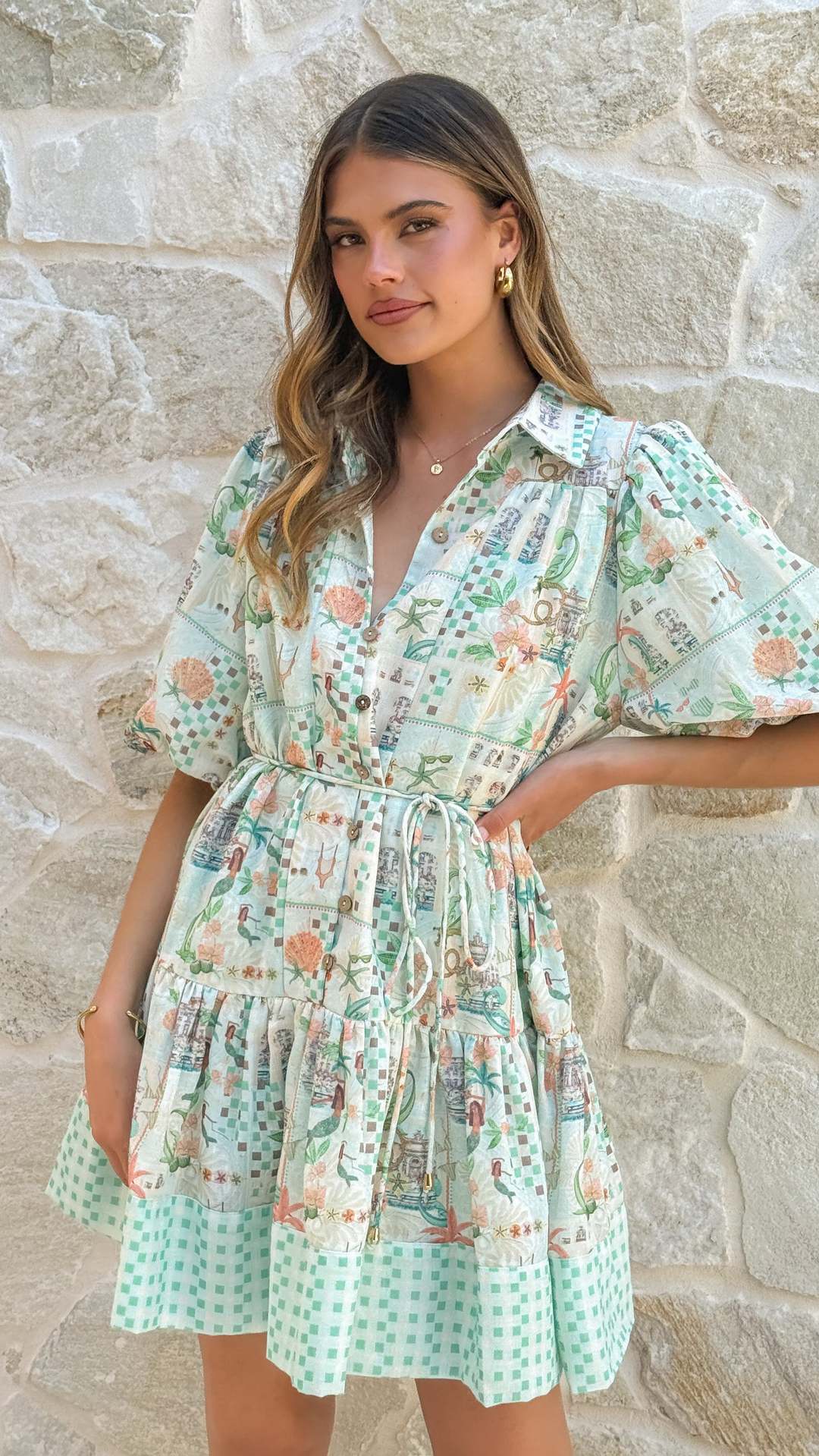 Light Blue A-Line Mini Dress
