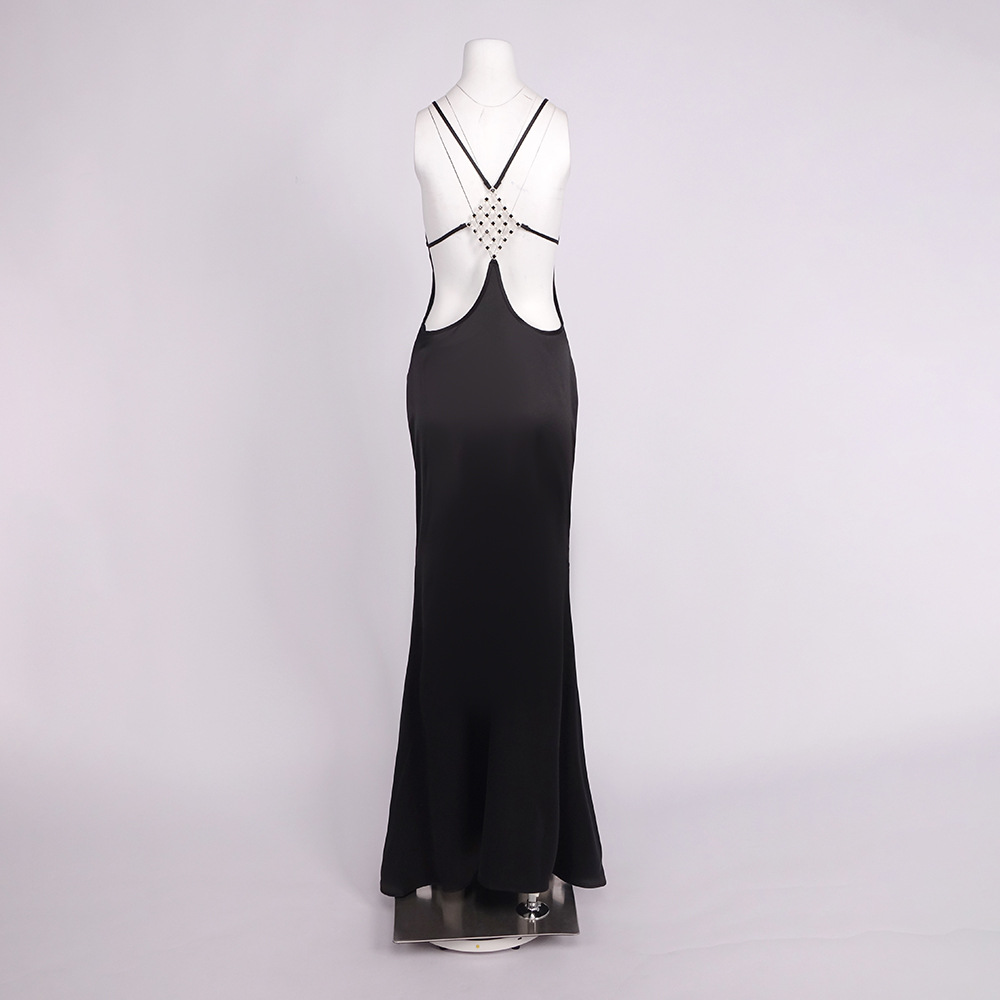 Black Plain Sleeveless Maxi A-Line Dress
