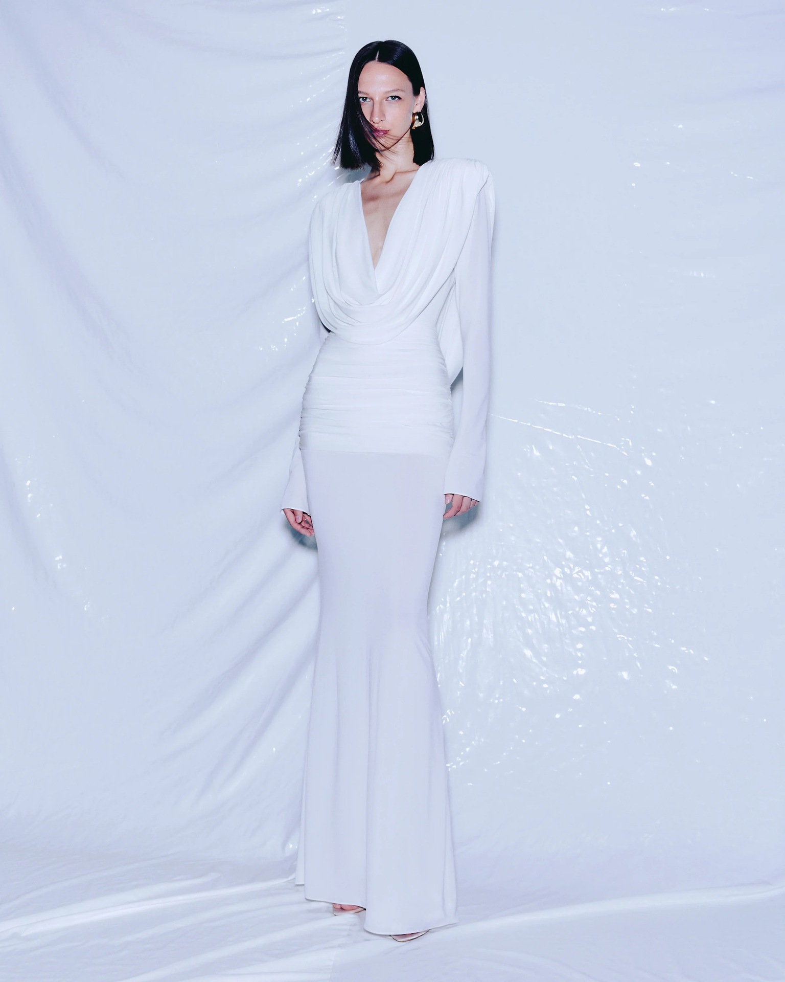 White Plain A-Line Sleeveless Maxi Dress