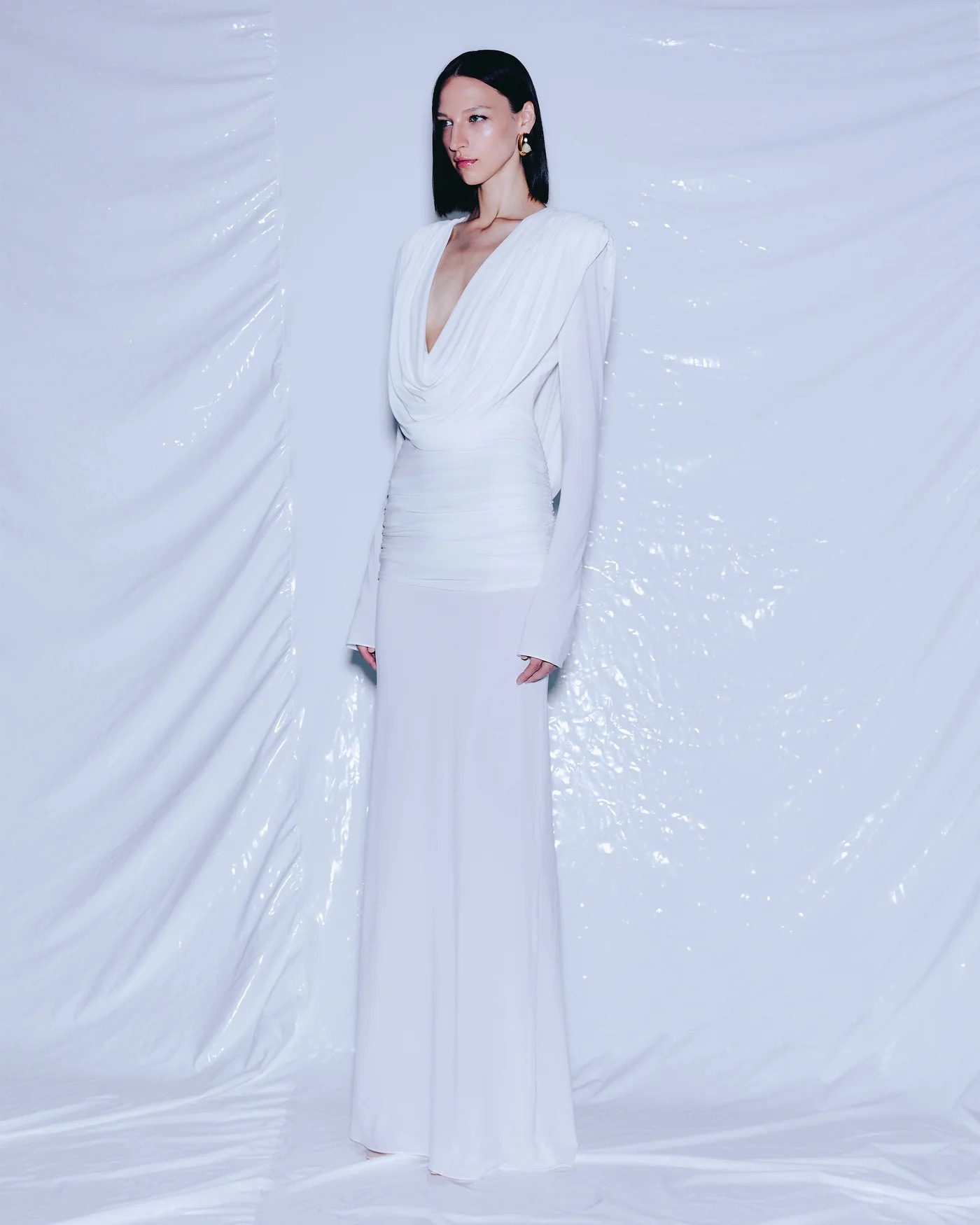 White Plain A-Line Sleeveless Maxi Dress