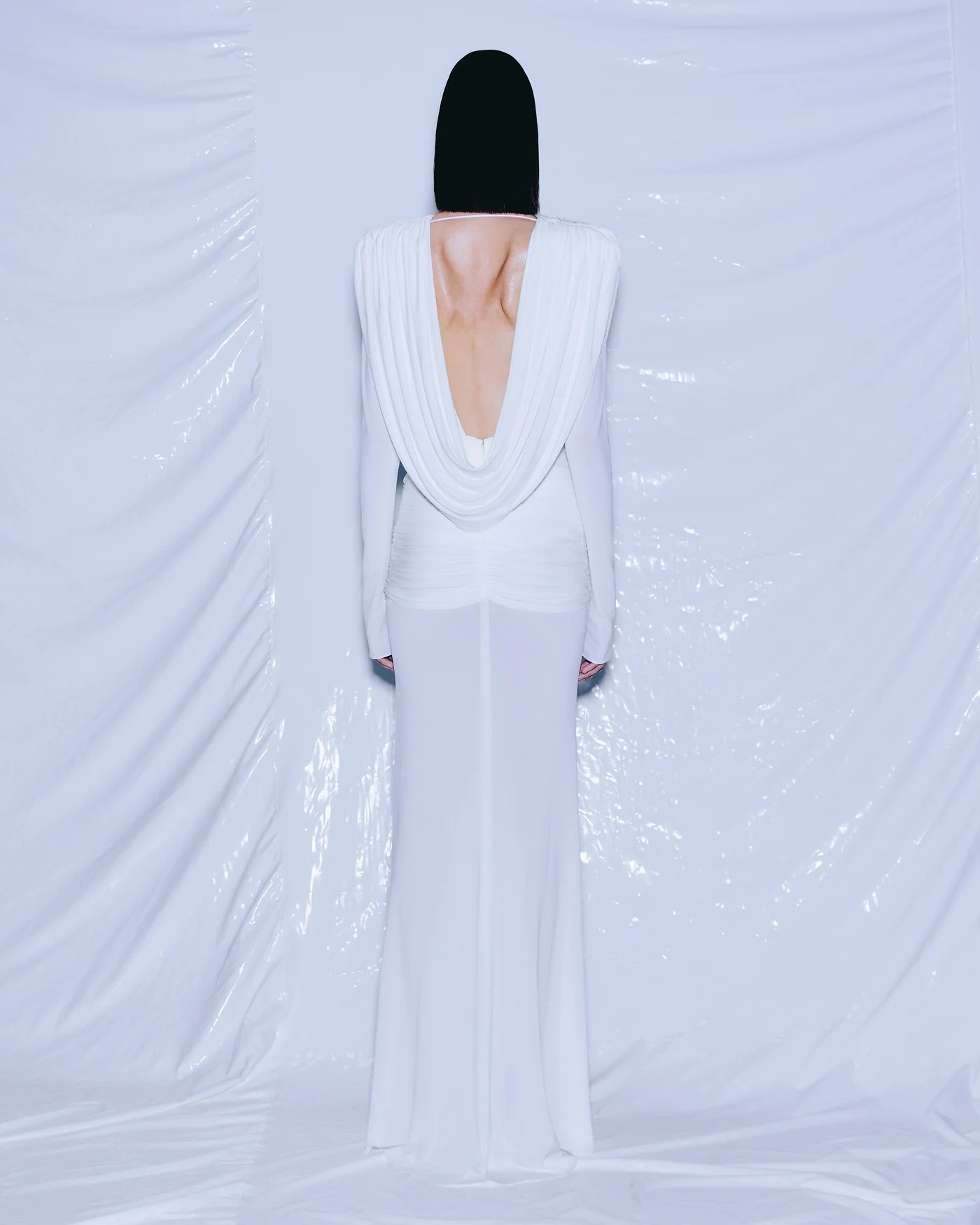 White Plain A-Line Sleeveless Maxi Dress