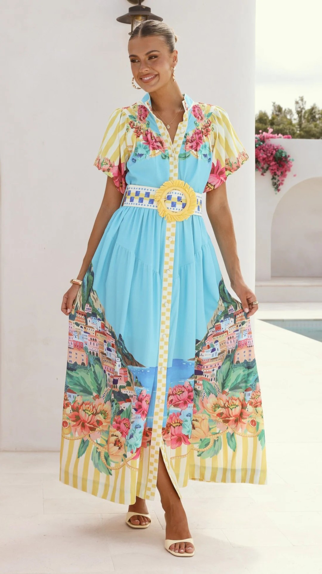 Yellow Maxi A-Line Dress