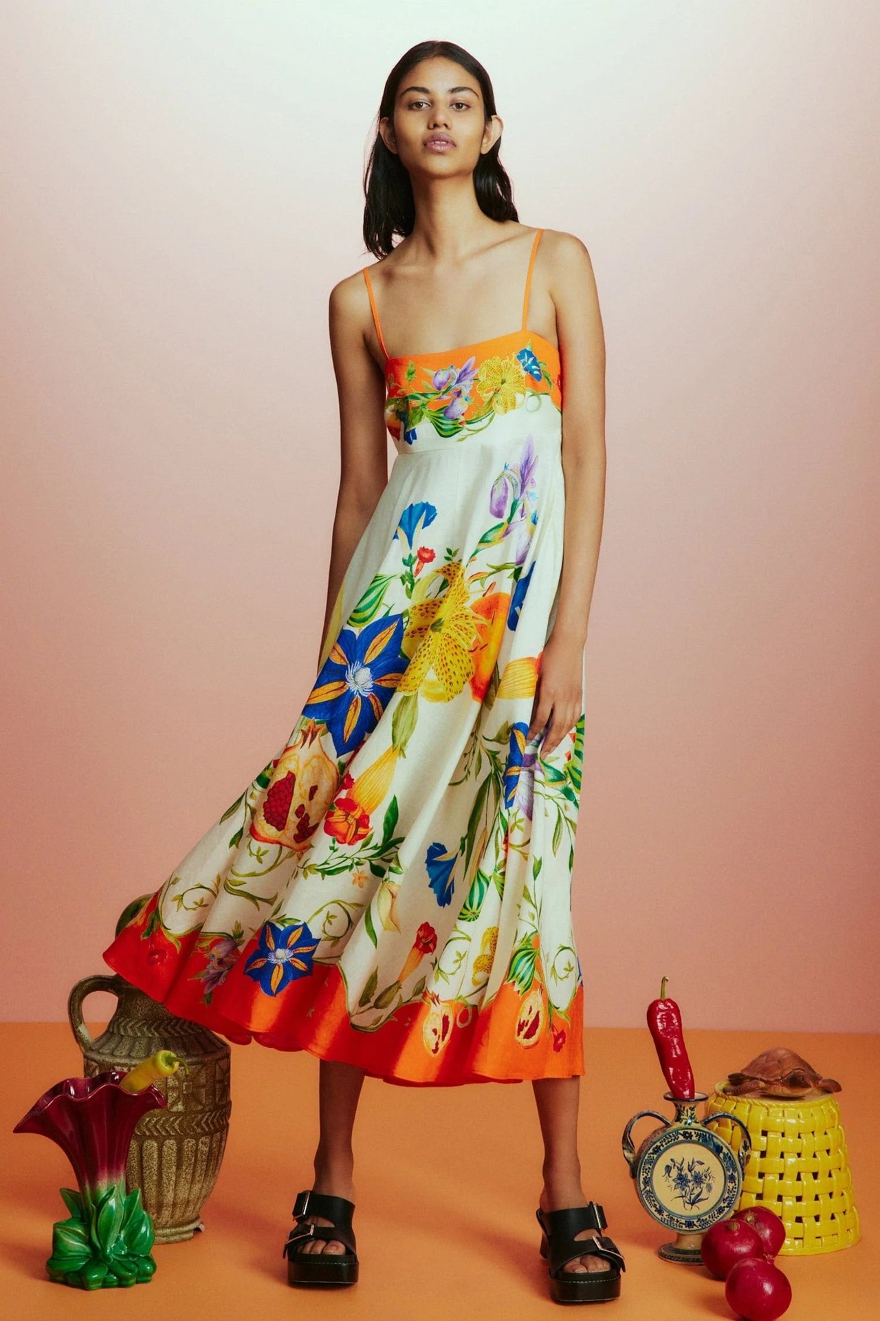 Floral A-Line Sleeveless Dress