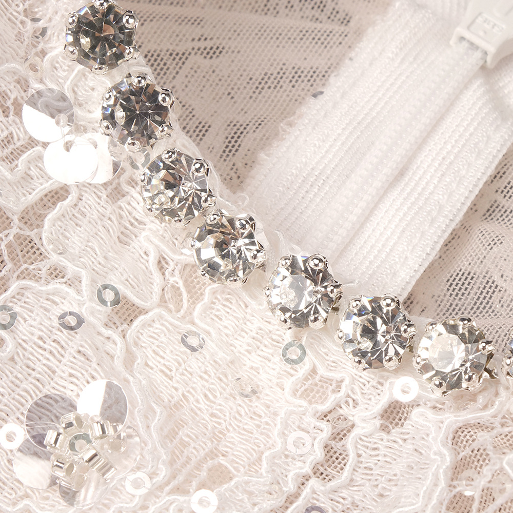 White A-Line Dress with Lace Detail