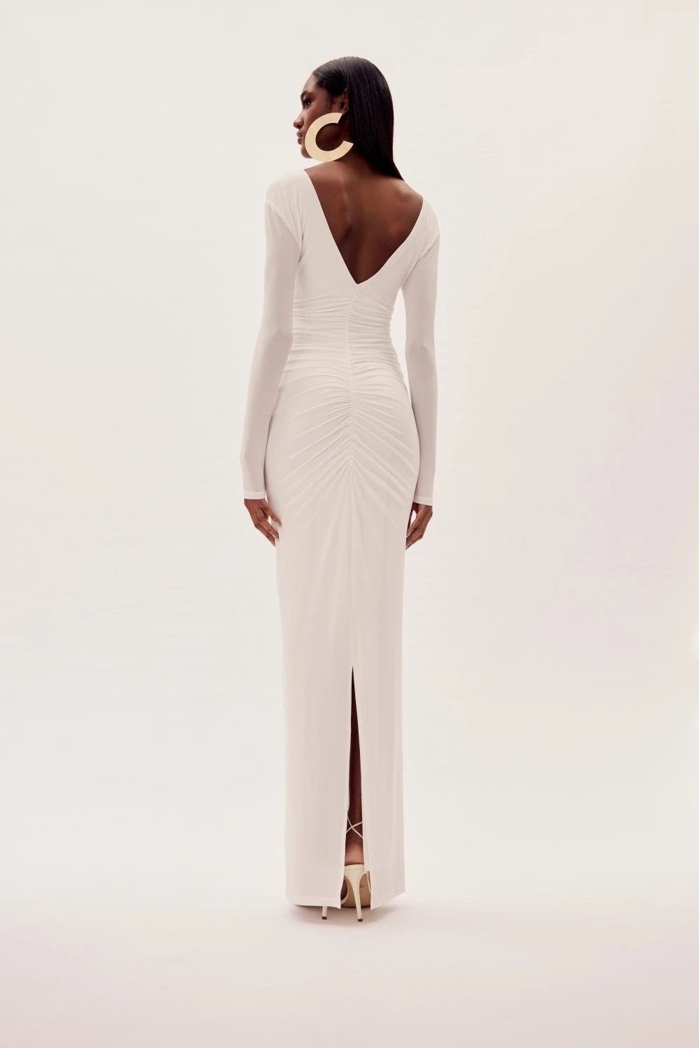 White A-Line Dress with Floral Detail