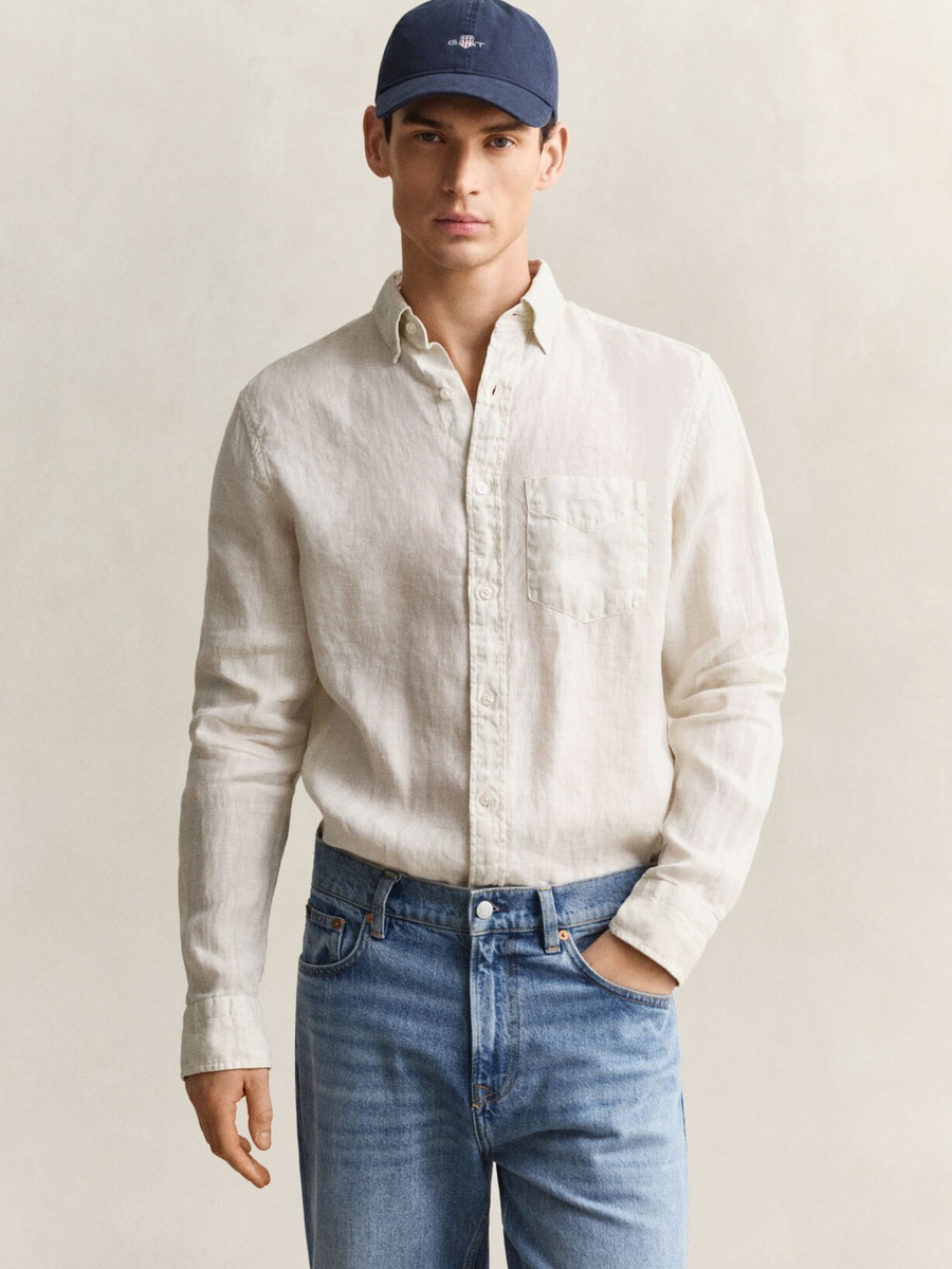 Men Regular Fit Linen Shirt