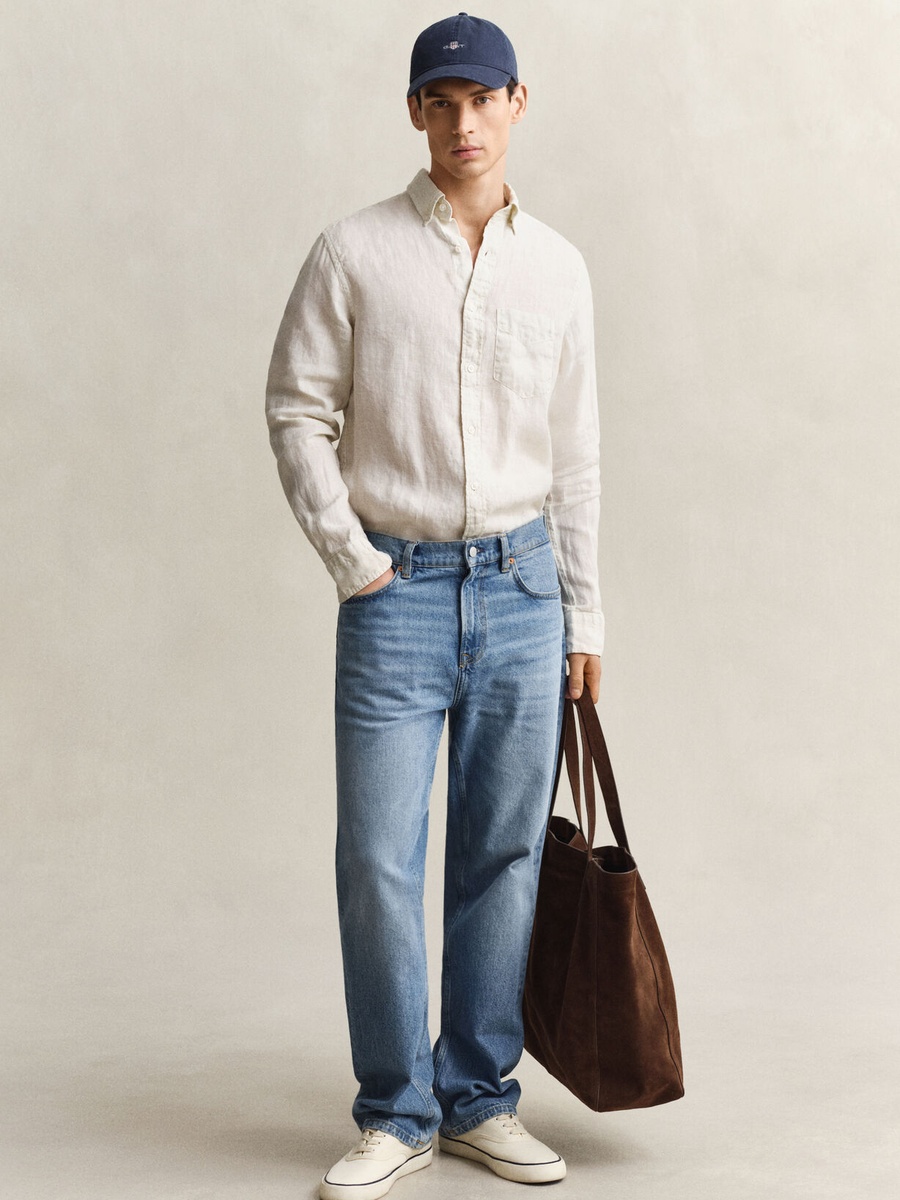 Men Regular Fit Linen Shirt