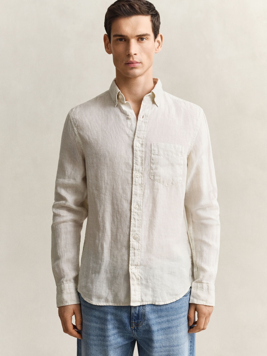 Men Regular Fit Linen Shirt