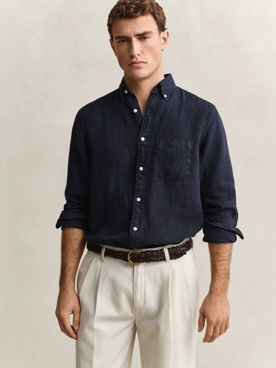 Men Regular Fit Linen Shirt