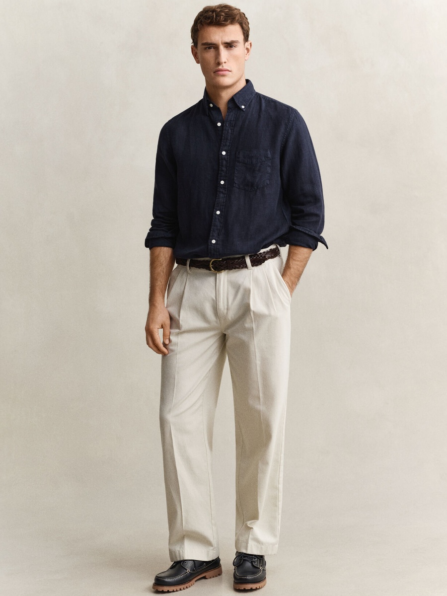 Men Regular Fit Linen Shirt
