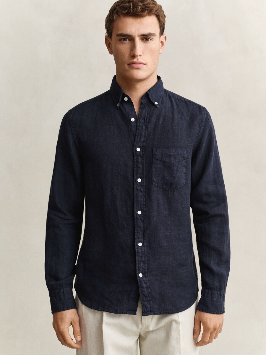 Men Regular Fit Linen Shirt