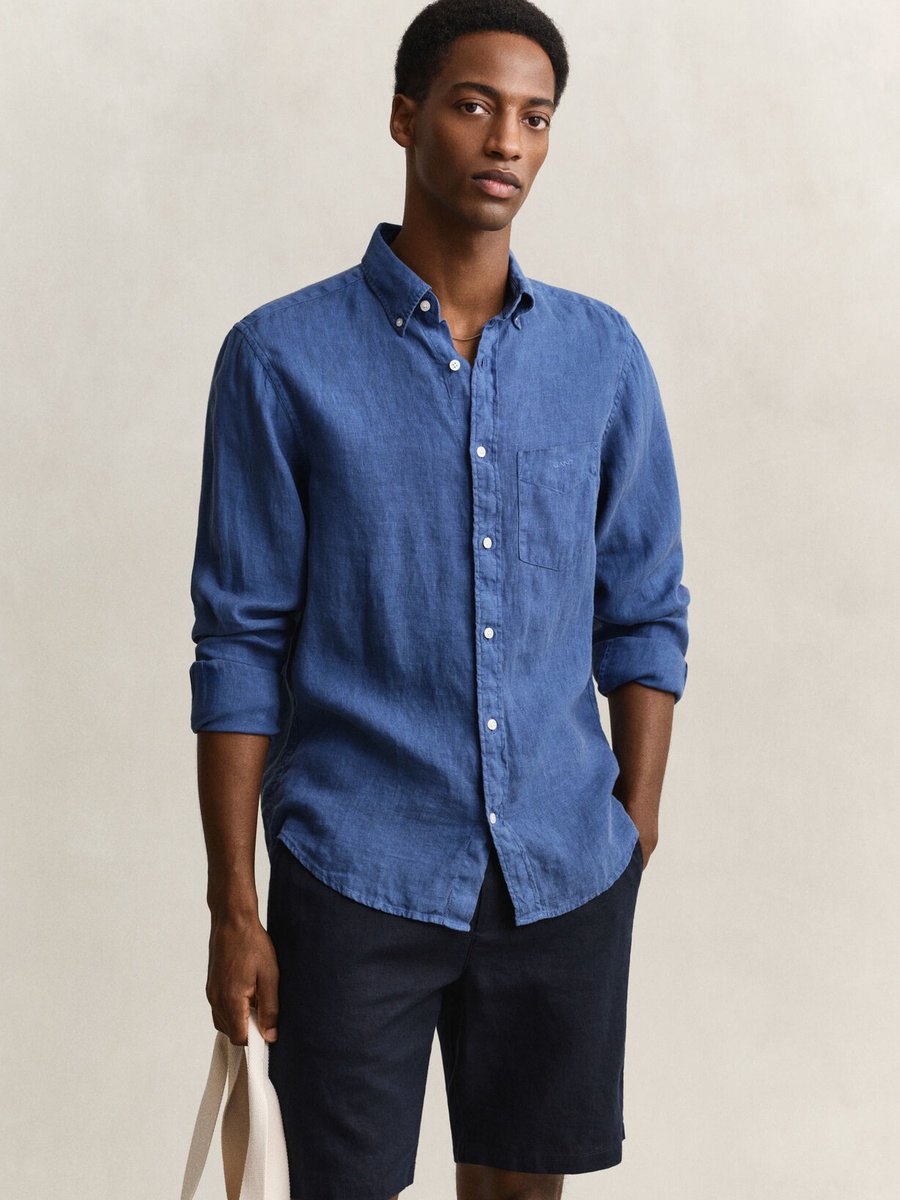 Men Regular Fit Linen Shirt