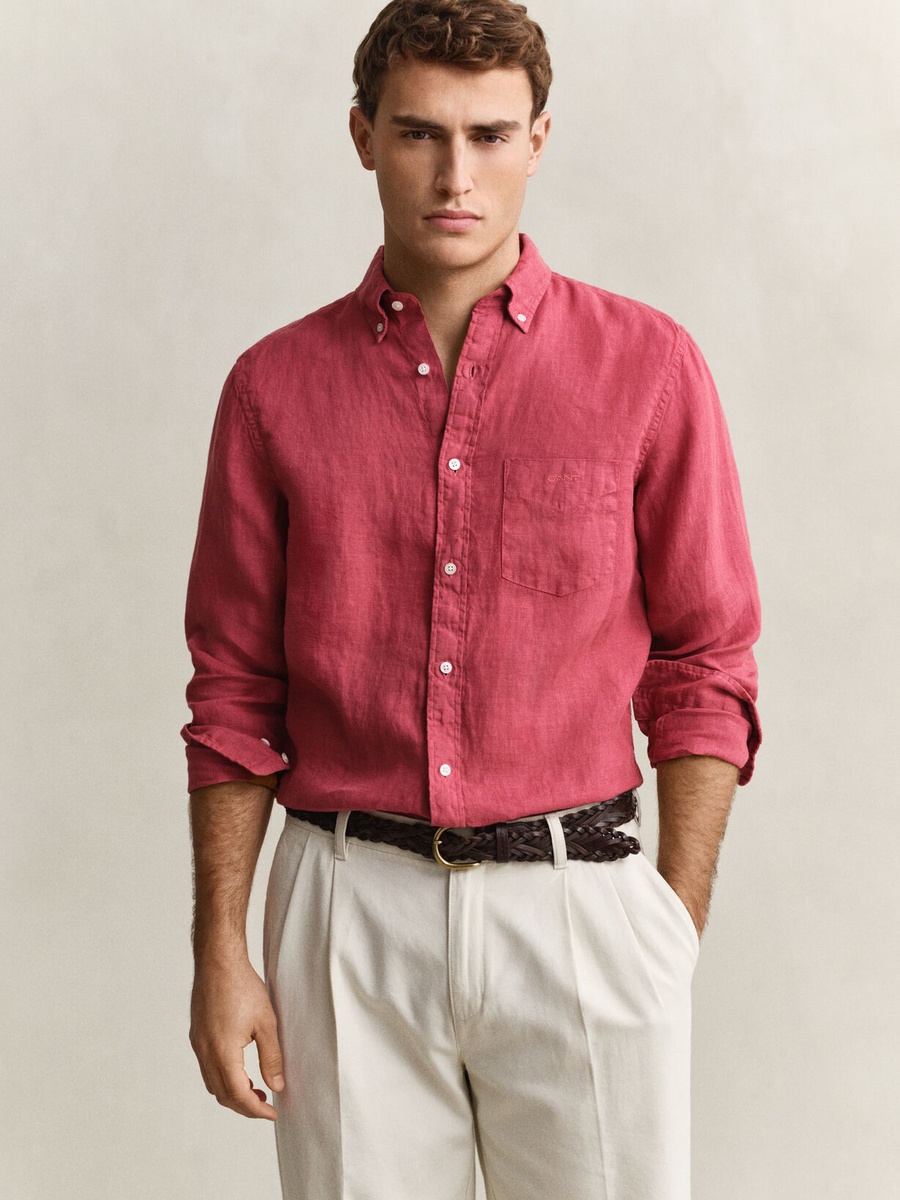 Men Regular Fit Linen Shirt